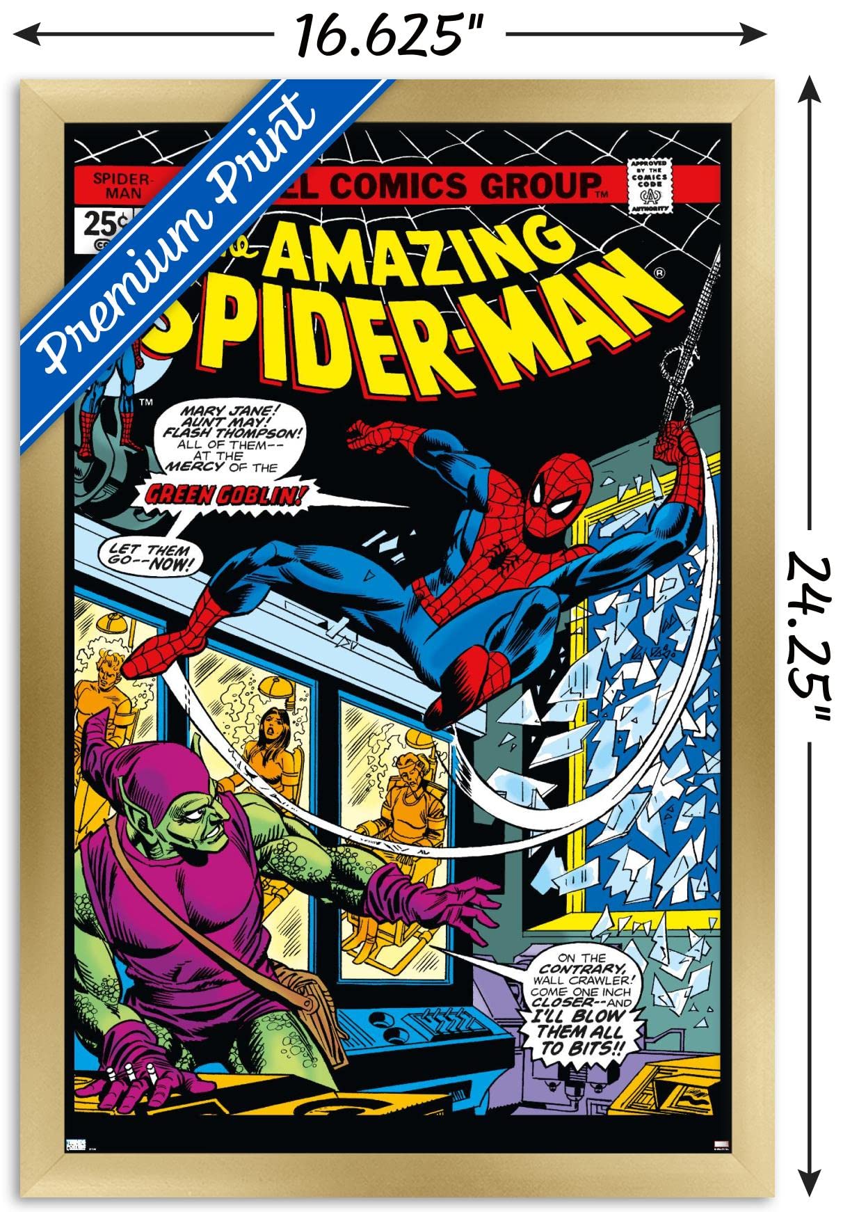 Trends International Marvel Comics - Spider-Man - Amazing Spider-Man #137 Wall Poster, 14.72'' X 22.37'', Gold Framed Version