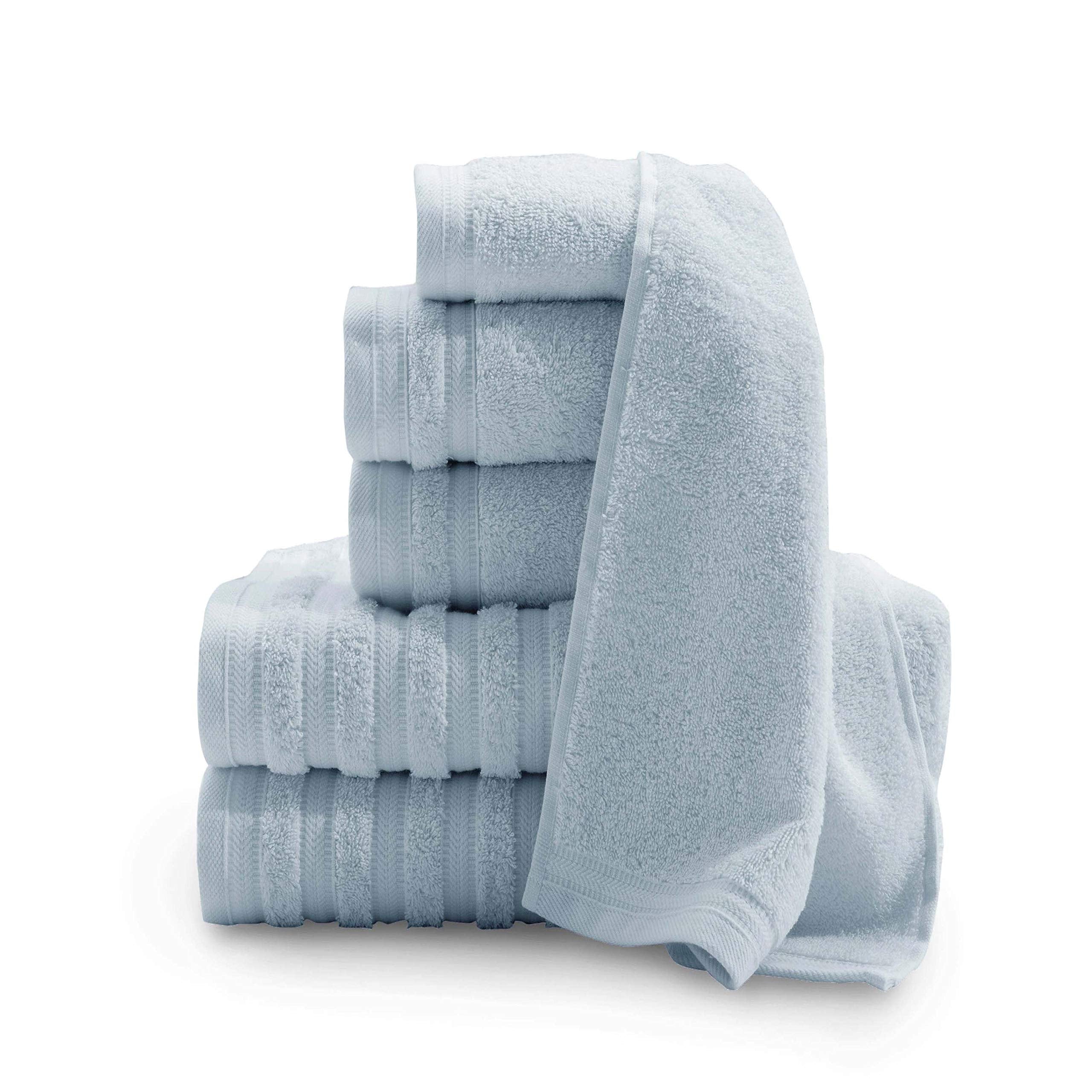 Baltic Linen Pure Elegance 100% Turkish Cotton Luxury Towel Set - 2 Bath Towels, 2 Hand Towels, 2 Washcloths Light Blue 6-Piece-