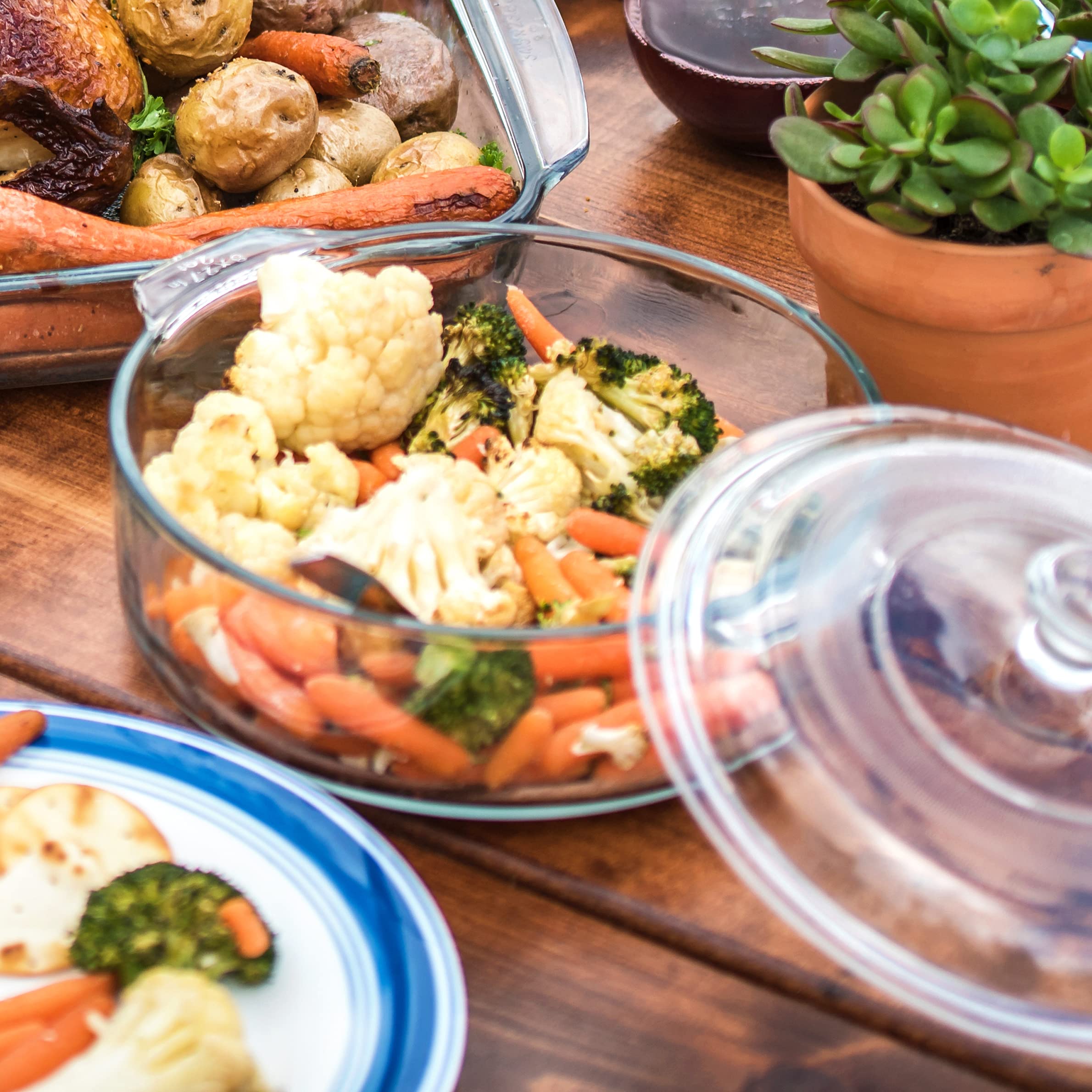 Libbey 56030 Baker'S Basics 3-Piece Covered Casserole Dishes, Versatile Glass Baking Dishes For Oven, Clear Lead-Free Casserole