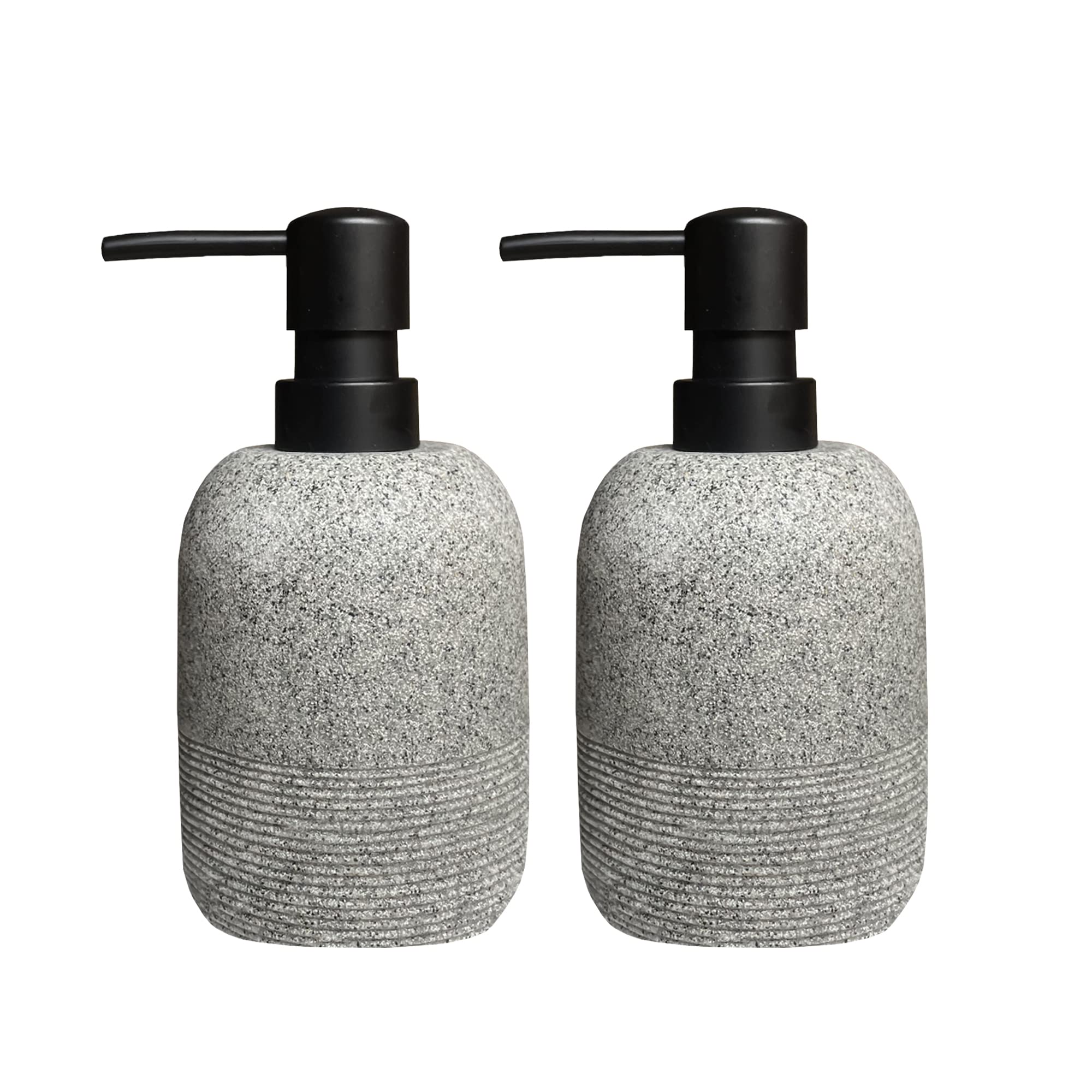 2Pcs/Set Gray Soap Lotion Dispenser With A Spare Pump,Liquid Hand Soap Dispenser Sets For Bathroom Countertop, Soap Dispenser Fo