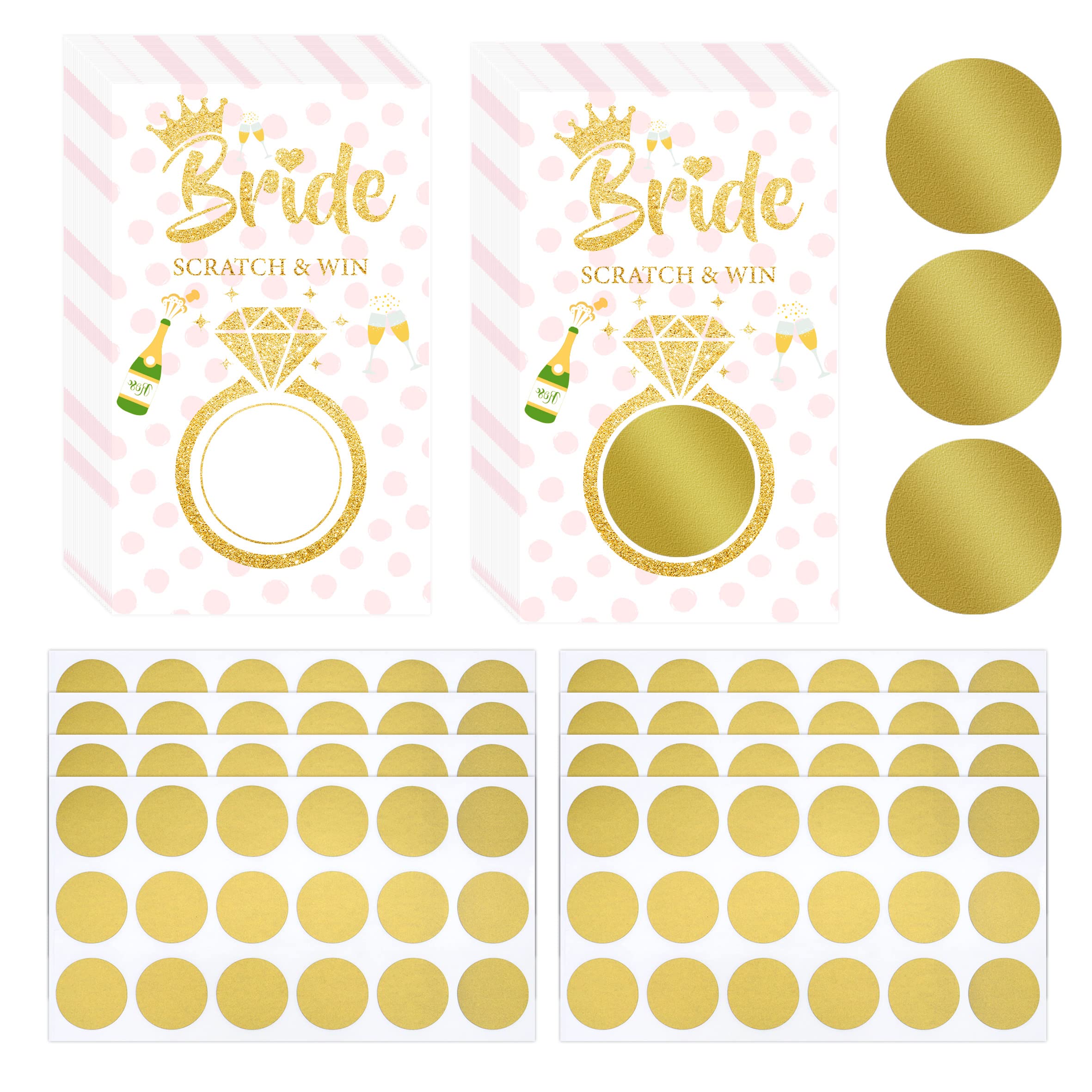 Inknote Scratch Off Stickers Cards Blank Gift Certificates For Diamond Bride Shower Games Party, Wedding Shower Ideas, Bachelore