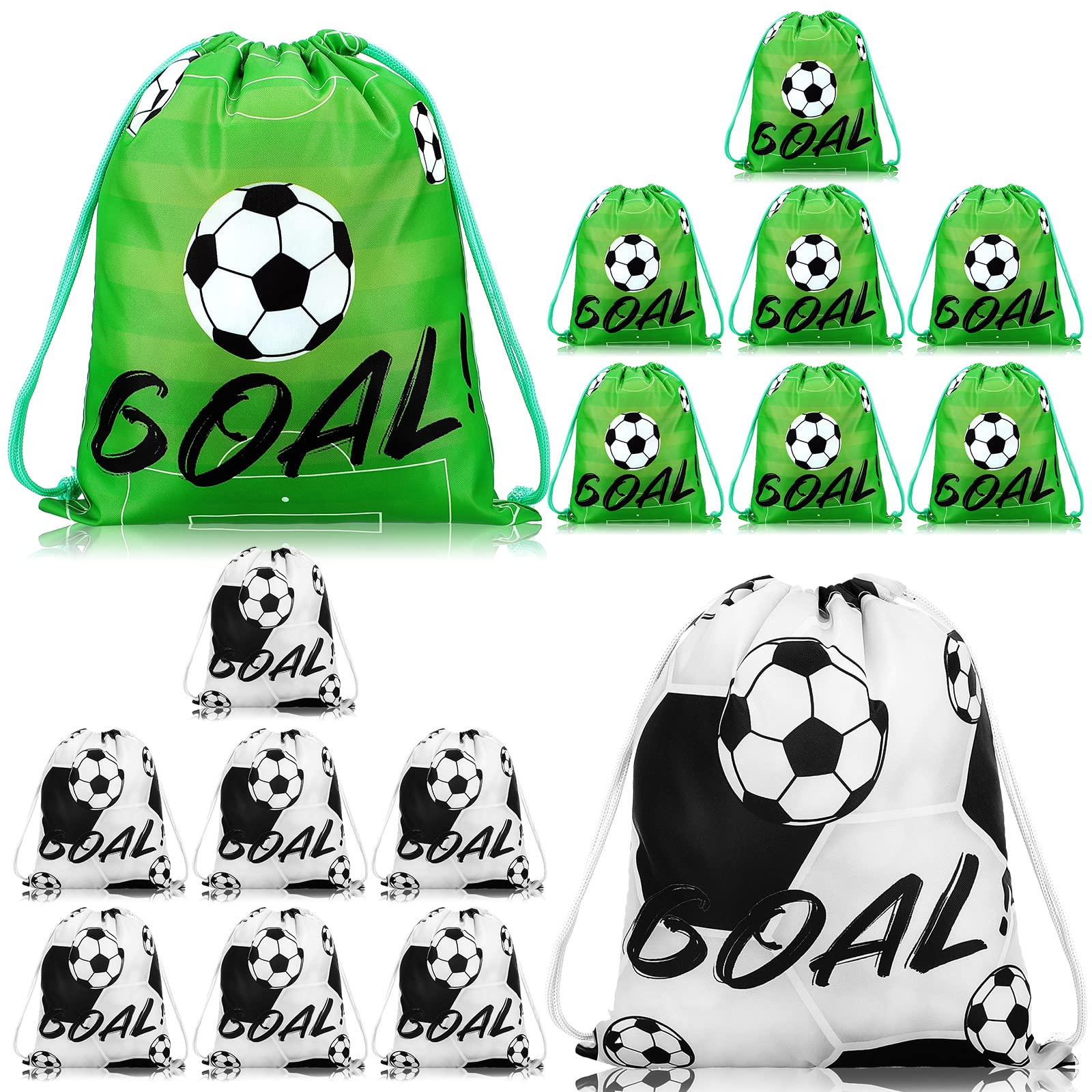 16 Pack Drawstring Bags for Party Favors 12 x 10 Inch Treat Candy Goodie Gifts Bags Team Supplies Sport Birthday Party Favors(So