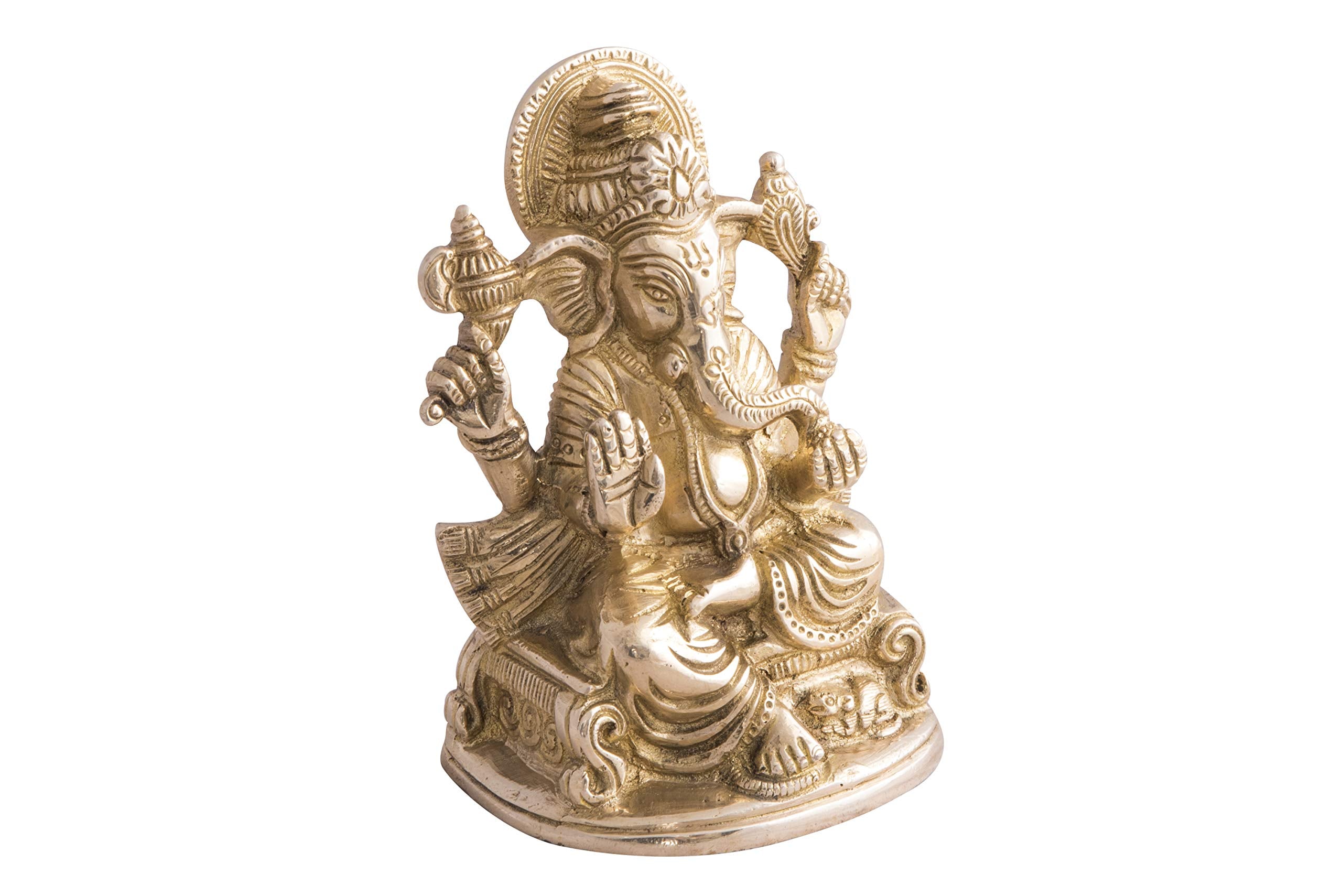 Aona Lord Ganesh Murti Ganesha Idol Ganpati Bhagwan Brass Statue For Home Entrance Good Luck Vastu Decoration Showpiece And Gift