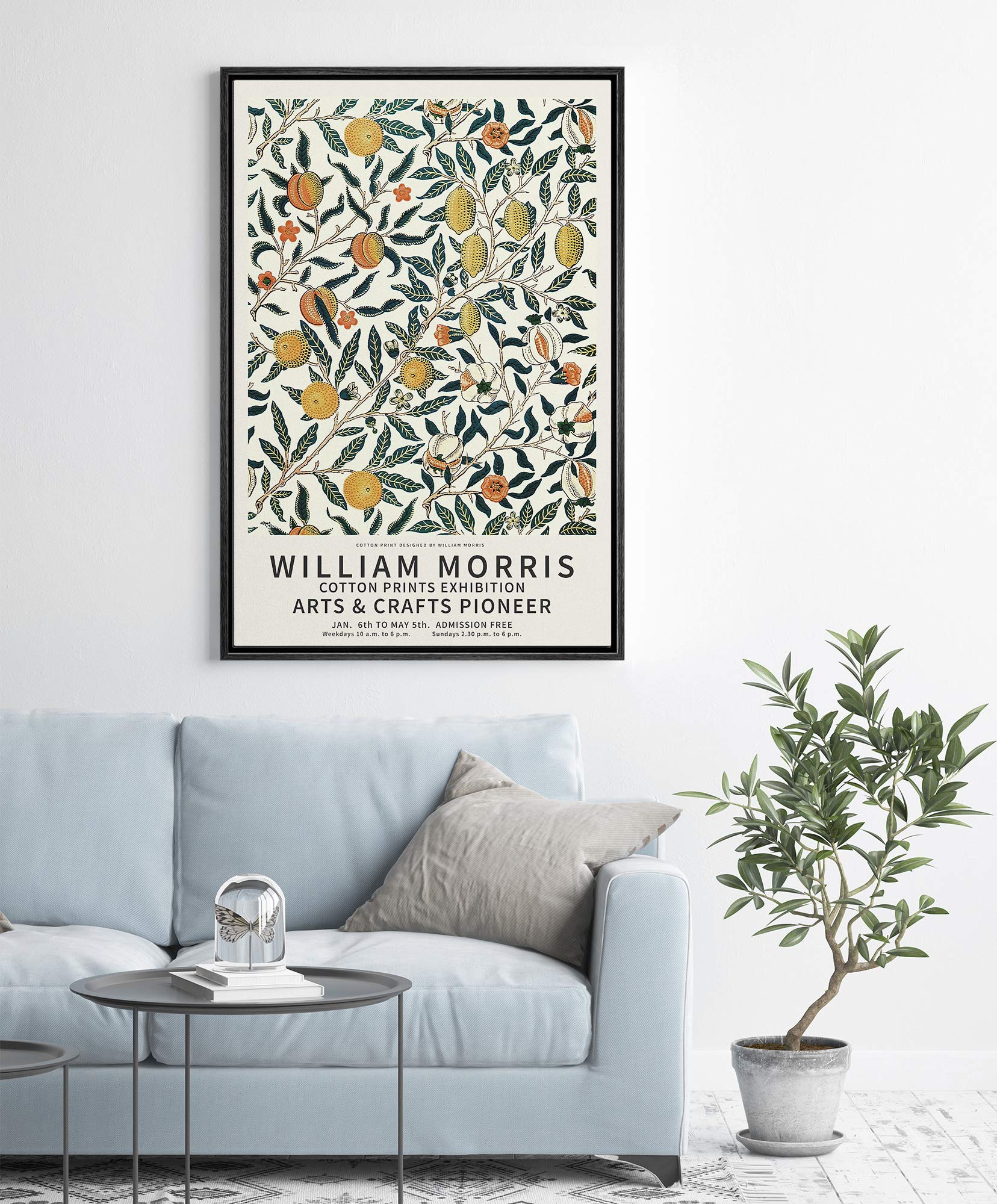 Idea4Wall Framed Canvas Print Wall Art Cotton Prints Exhibition Poster Master Artist William Morris Nature Wilderness Oil Painti