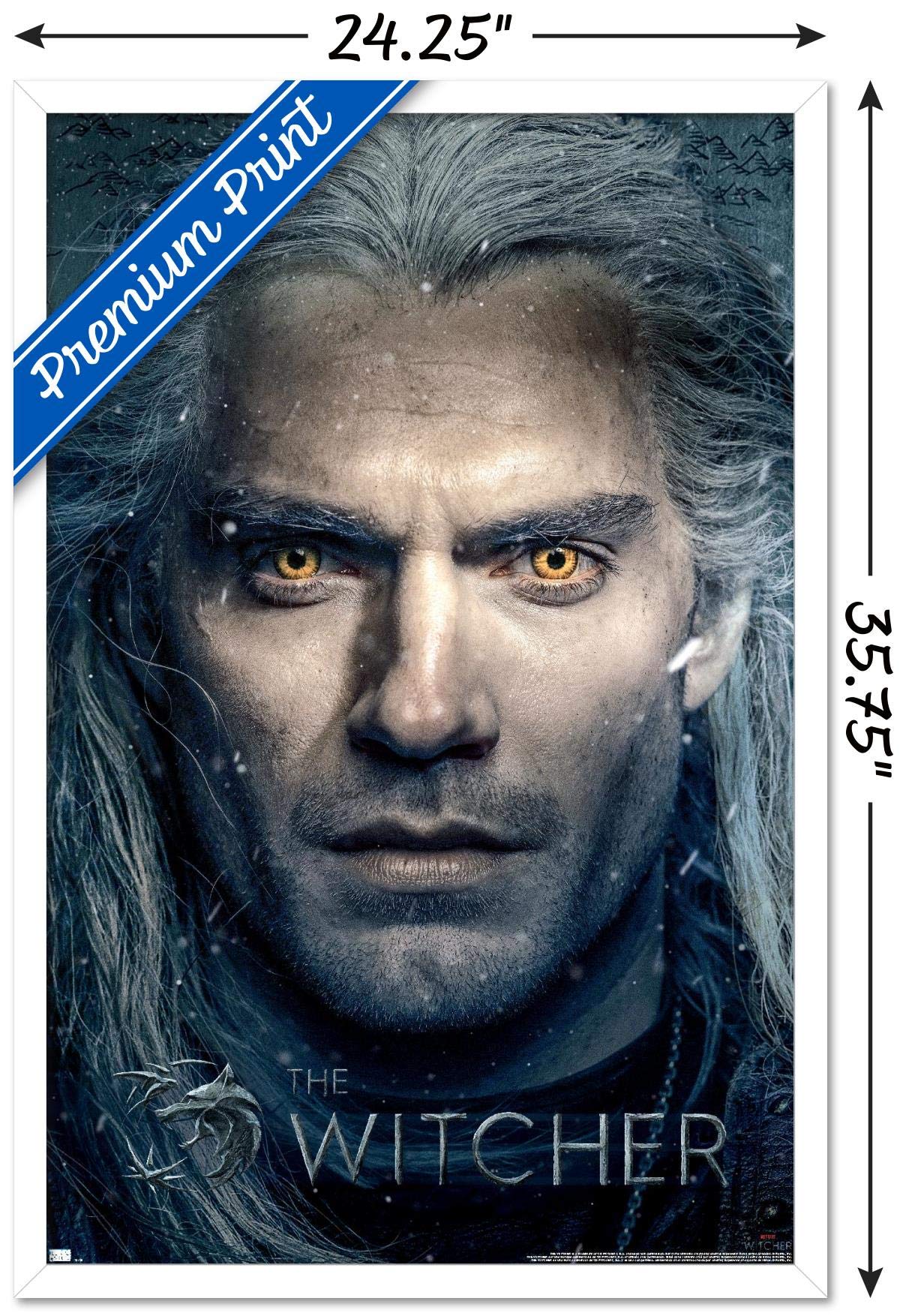 Trends International Netflix The Witcher - Closeup Wall Poster, 22.375'' X 34'', White Framed Version