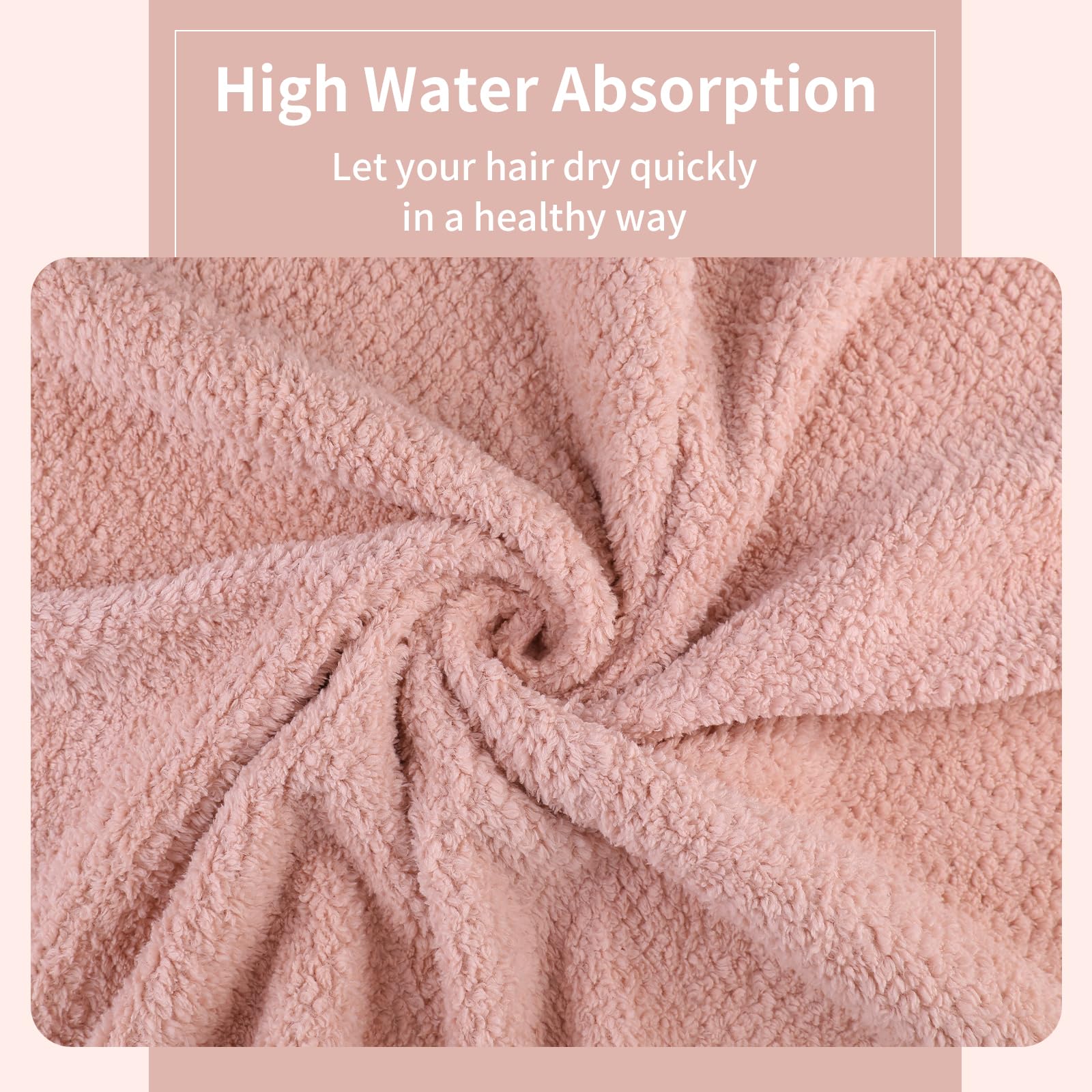 Laojbaba Microfiber Hair Towel Quick Dry Hair Towel Hair Drying Towels Suitable for All Kinds of Hair Ultra Absorbent Long and T