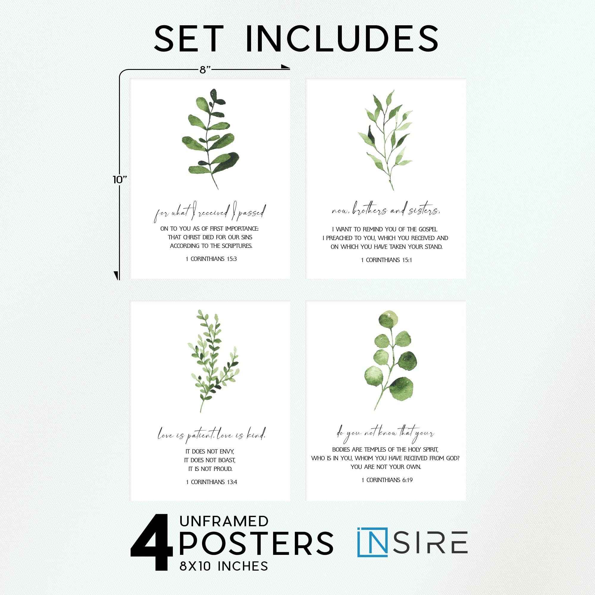 Insire 1 Corinthians 13 Wall Art, Bible Art, Corinthians 13 Sign, Bible Verse Art, Christian Poster, Scripture Art, Bible Verse