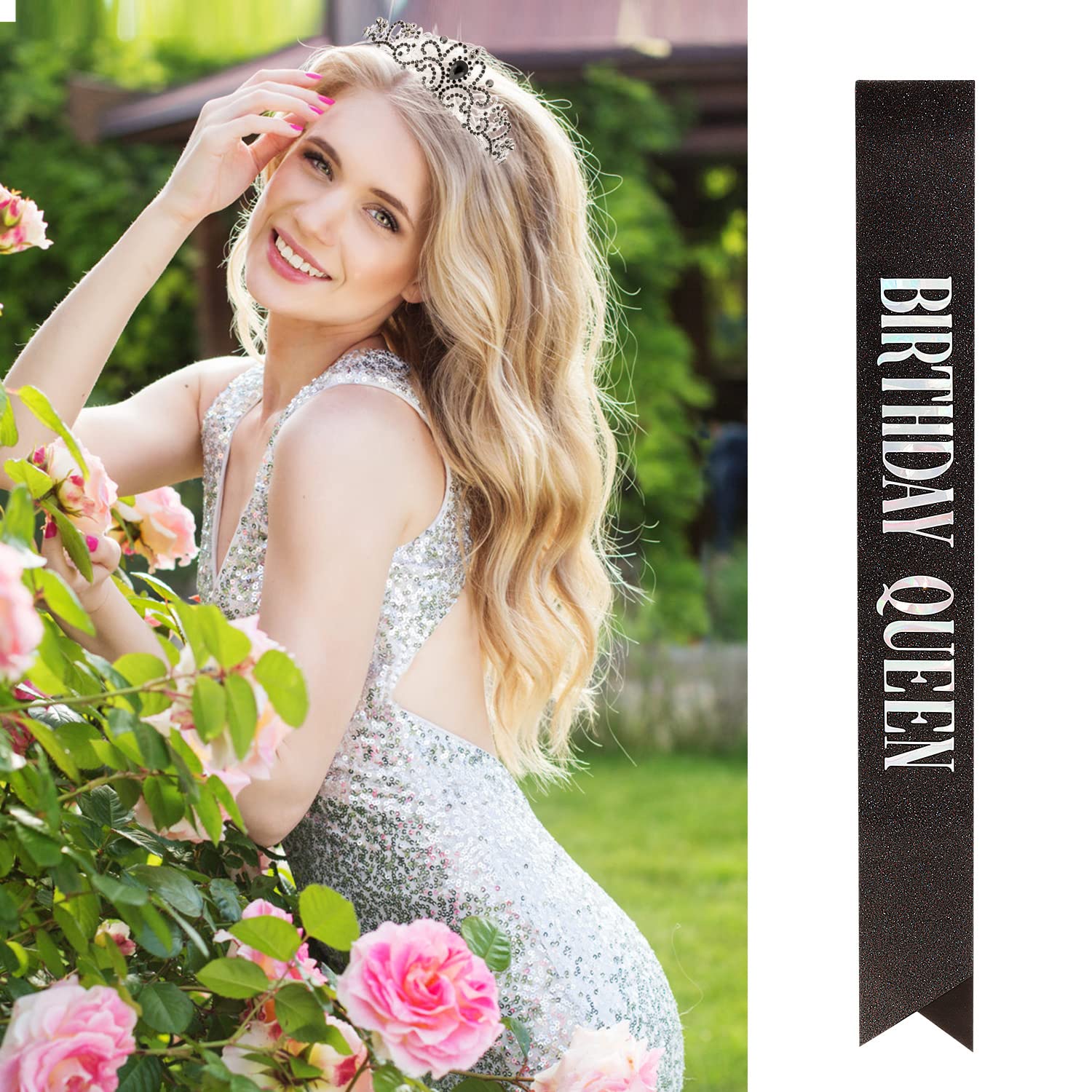 Velscrun Birthday Queen Tiaras & Sashes - Women'S Crowns & Decorations In Black