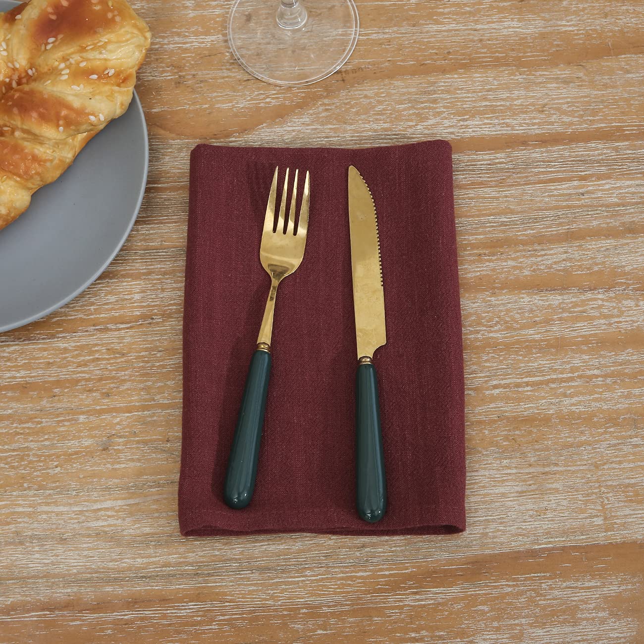 Rustic Natural Washable Cotton Linen Napkin Set, Soft Comfortable And Reusable Linen Dinner Napkins Cloth For Wedding Celebratio