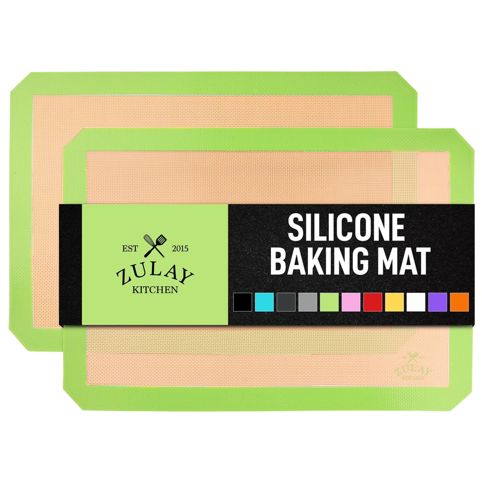 Zulay Kitchen (2 Pack) Silicone Baking Mat Sheet Set - Reusable Baking Mat Nonstick - Half Sheet Baking Mat For Oven - 16.5 x 11