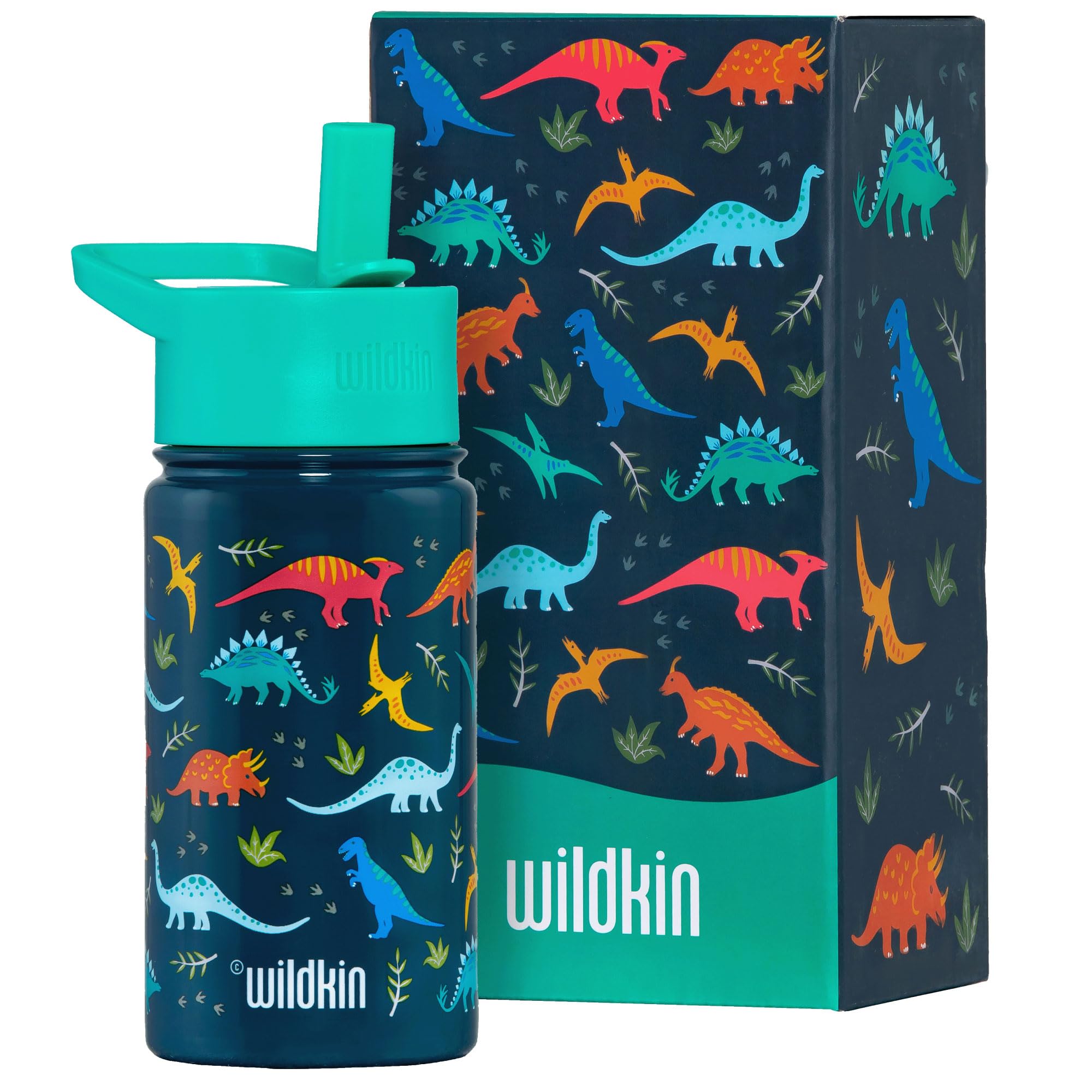 Wildkin Kids 14 oz Stainless Steel Water Bottle for Boys - BPA-Free, Leakproof & Insulated, Keeps Hot & Cold, Reusable Kids Wate