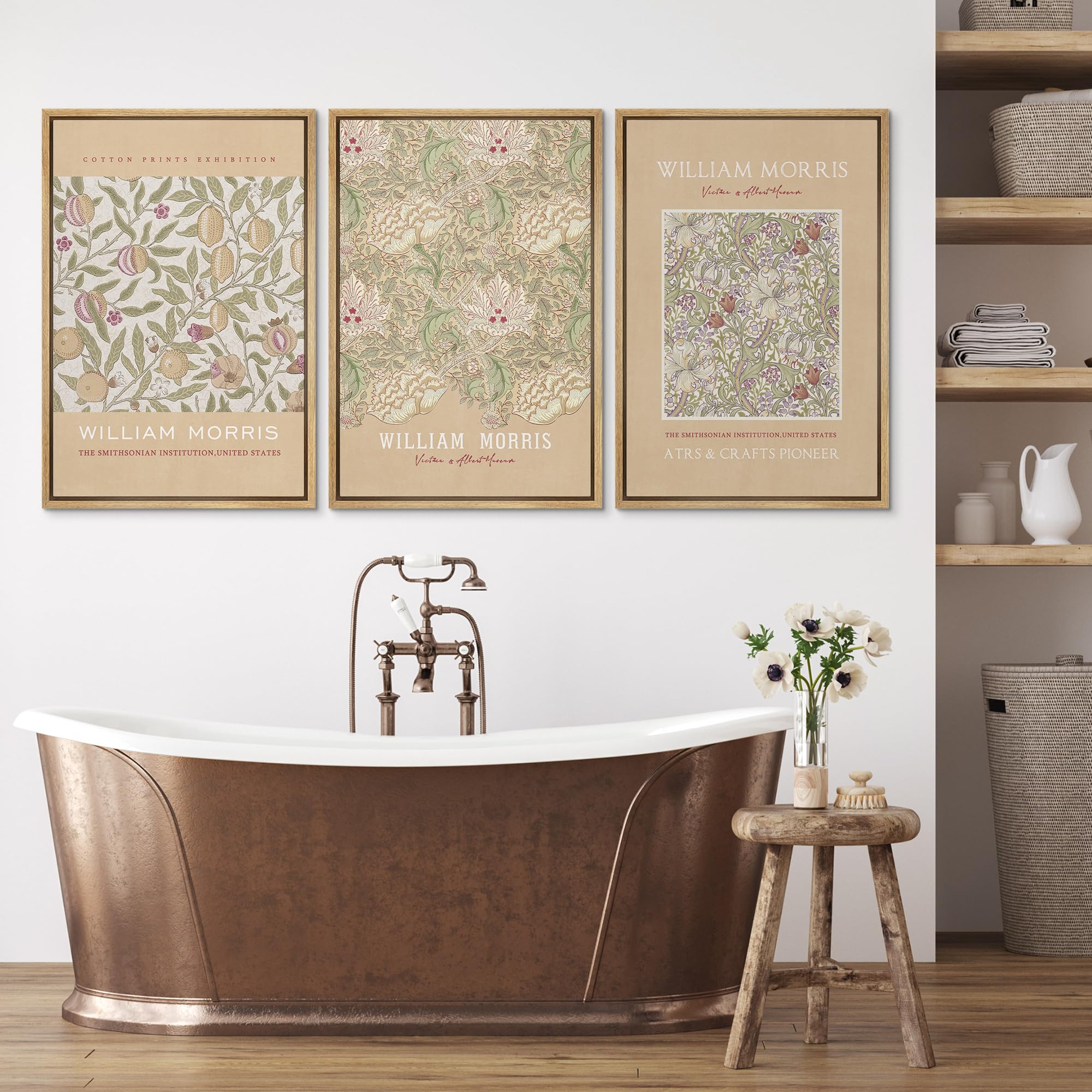 Wall26 Framed Canvas Print Wall Art Set William Nature-Inspired Patterns Illustrations Modern Art Decorative Floral Botanical Mi
