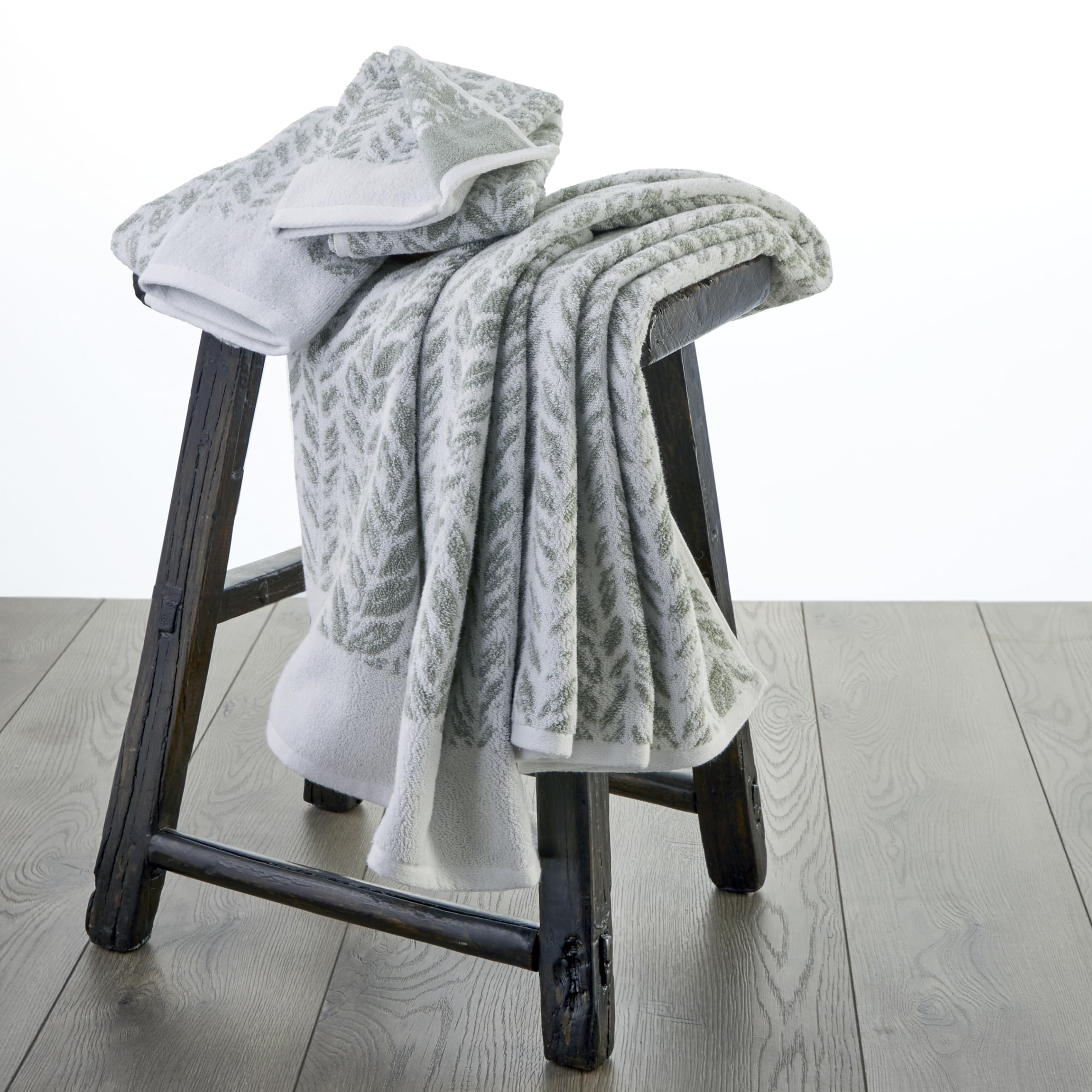 Skl Home By Saturday Knight Ltd. Distressed Leaves Hand Towel (2-Pack),Sage , 16X26