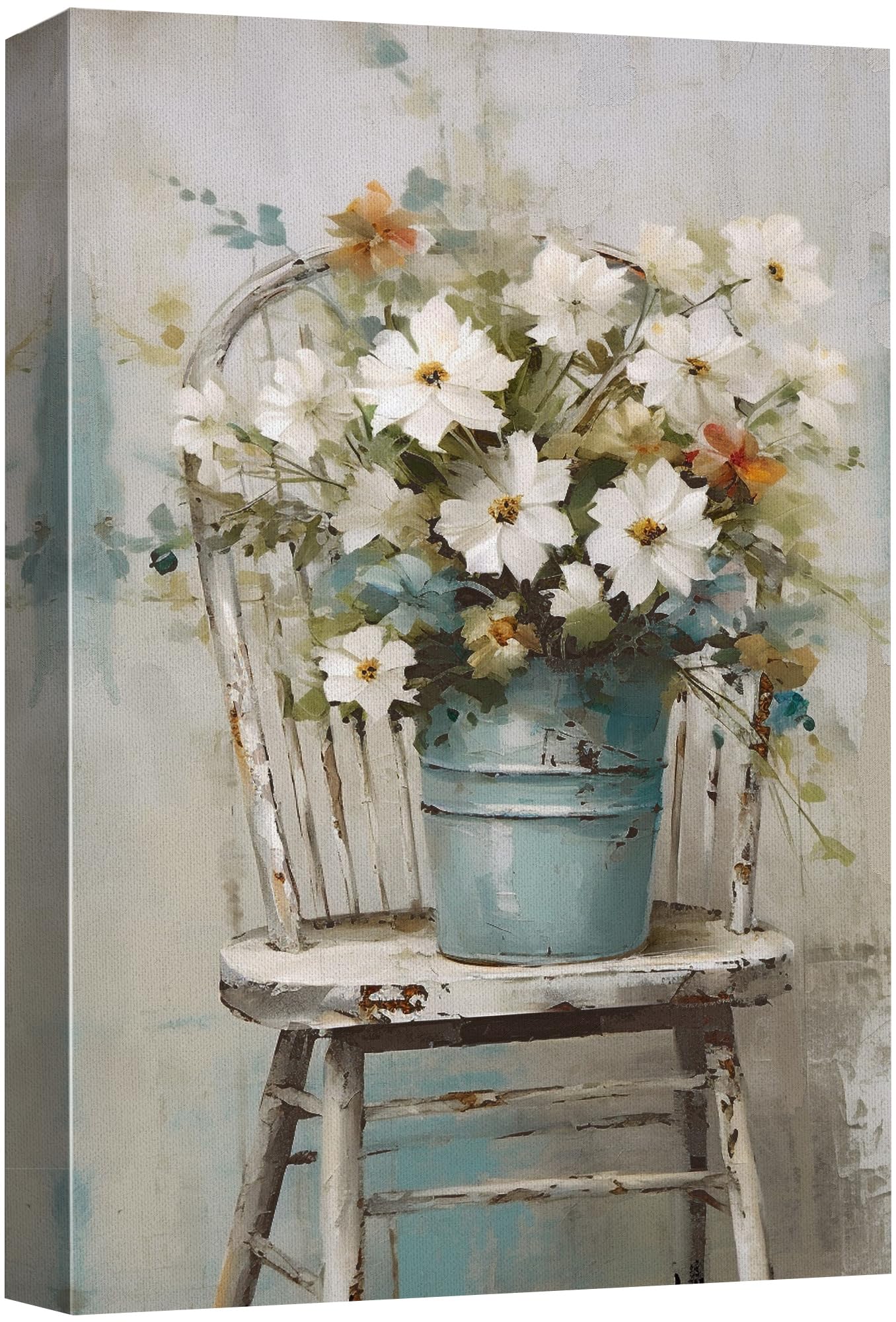 Wall26 Canvas Print Wall Art Fine Art Still Life White Daisy Flowers Nature Wilderness Illustrations Modern Art Botanical Floral