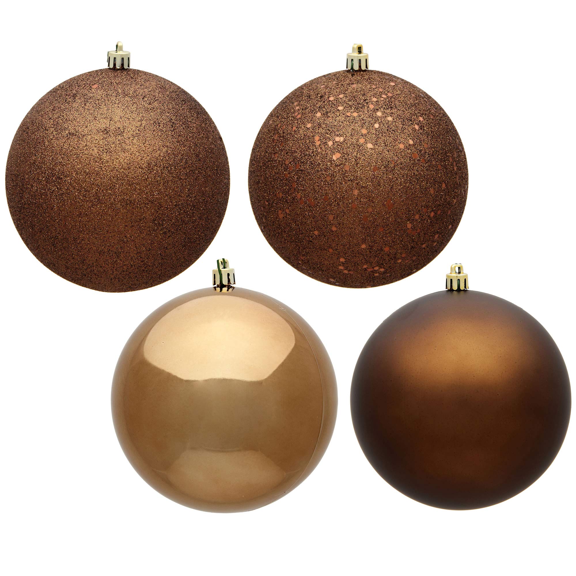 Vickerman 6 Mocha 4-Finish Ball Ornament Assortment, 4 per Box