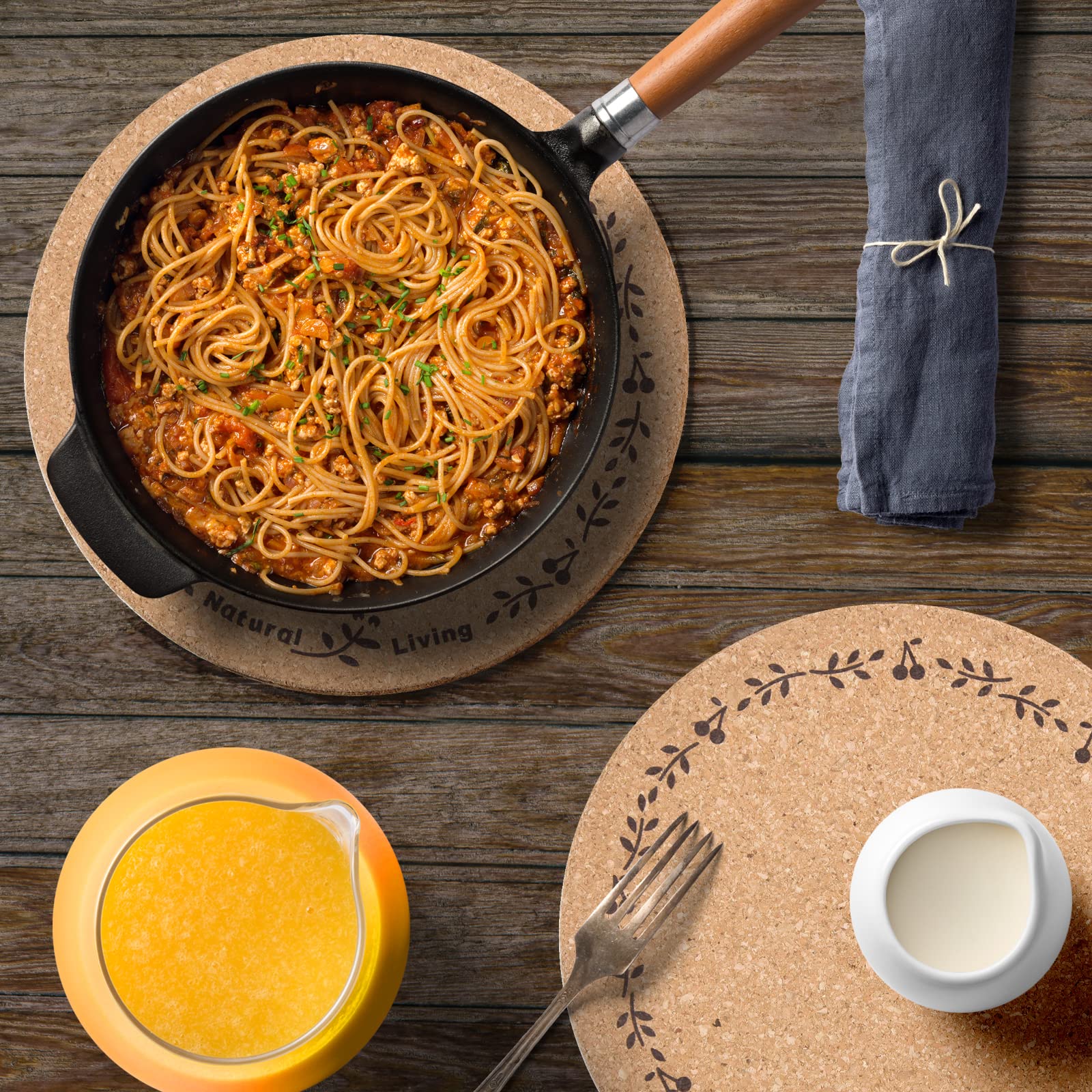 Round Cork Trivet Hot Pads For Kitchen Cork Trivets For Hot Dishes, Pots, Pans, Baking Sheets Cork Trivet Hot Pads For Hot Plate