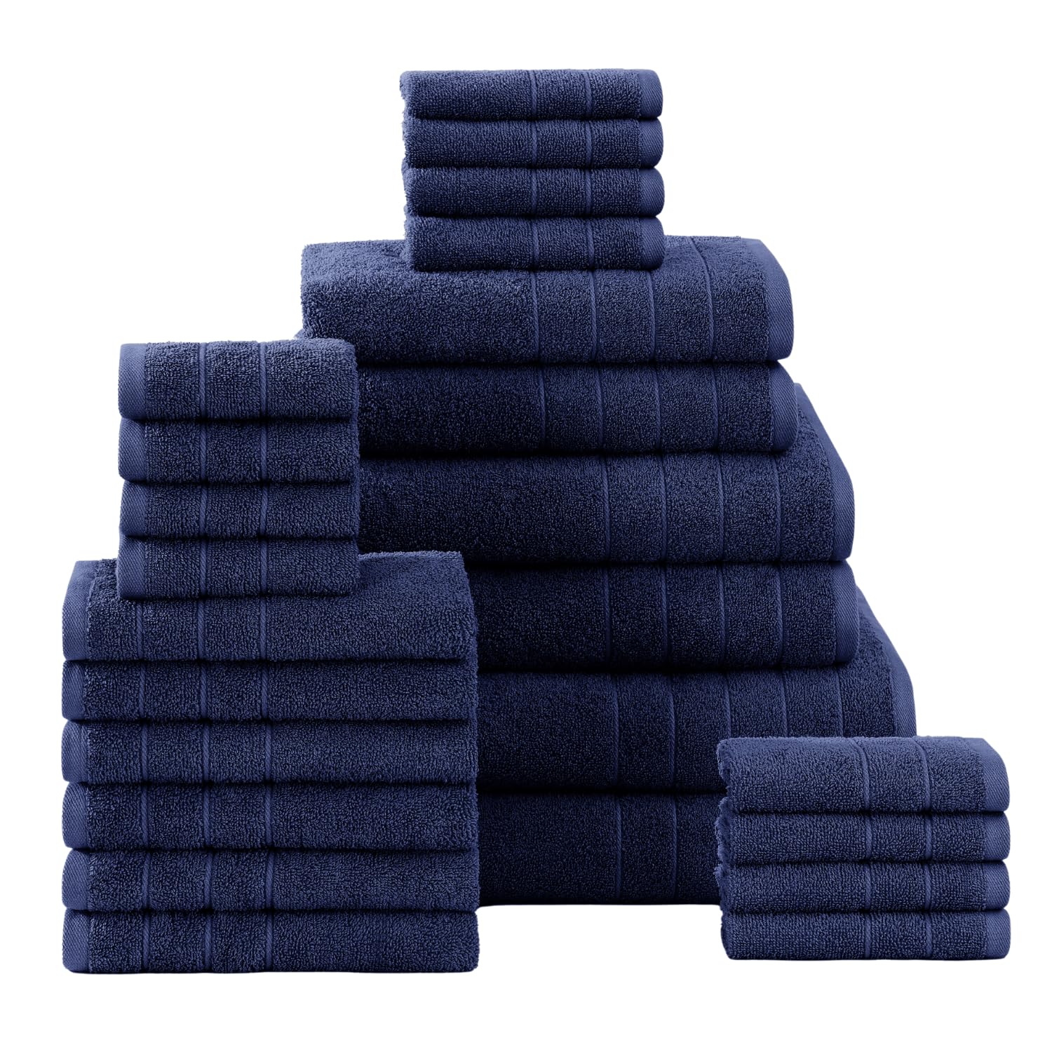 Casa Platino 24 Piece 100% Cotton Towels For Bathrooom, 2 Bath Sheets, 2 Large Bath Towels(30''X 60''), 2 Gym Towels(24''X 48'')