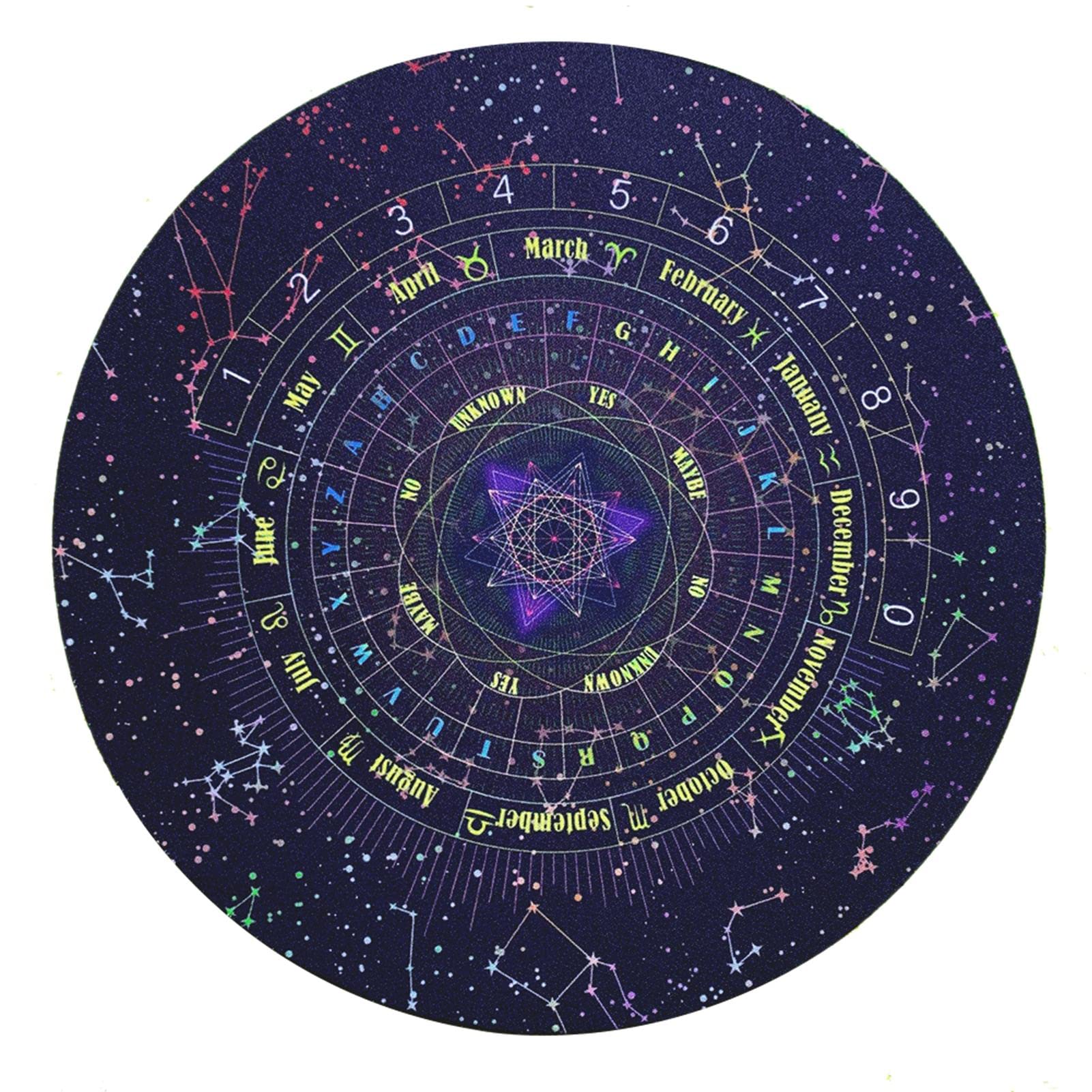 Emvanv Divination Board, 8.66Inch Rubber Astrology Star Pendulum Mat For Divination Pendulum Pad Metaphysical Message Board, Sta