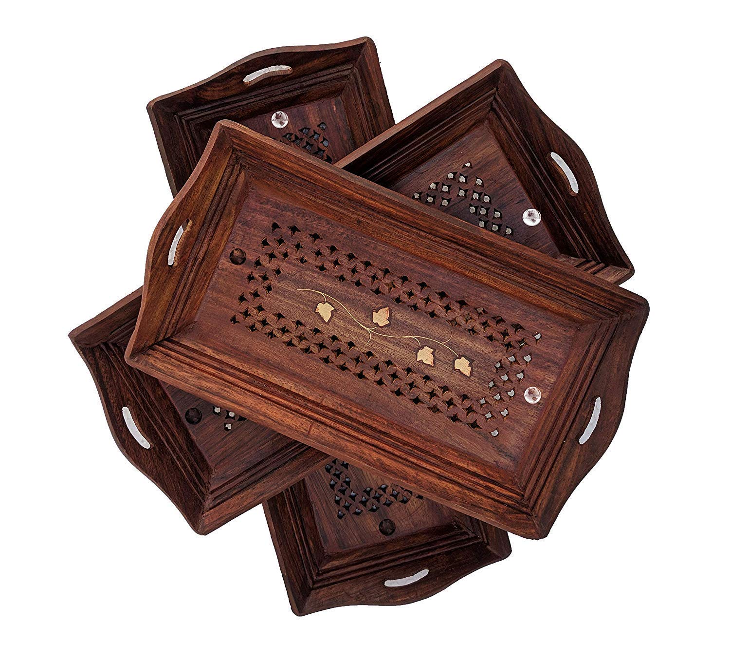 Art And Craft India Wooden Tray | Serving Tray| Multipurpose Tray| Tray Decoration| Tray For Storage| Great Gift As Table Decor 