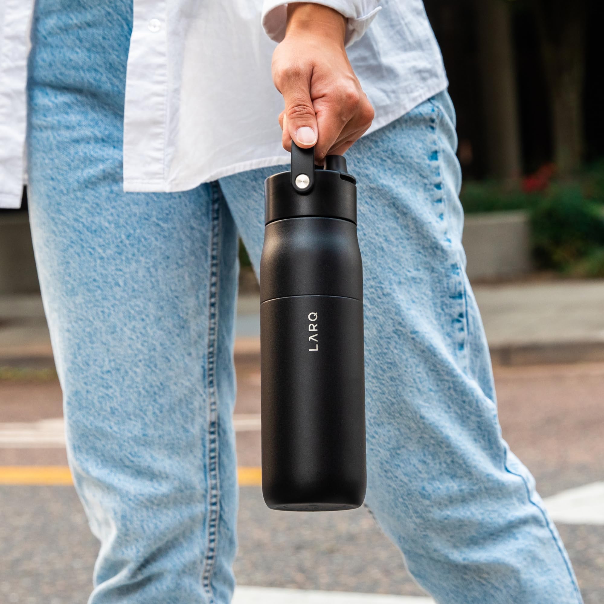 Larq Bottle Swig Top 23Oz - Insulated Stainless Steel Water Bottle With Built-In Silicone Handle | Thermos, Bpa Free | Reusable