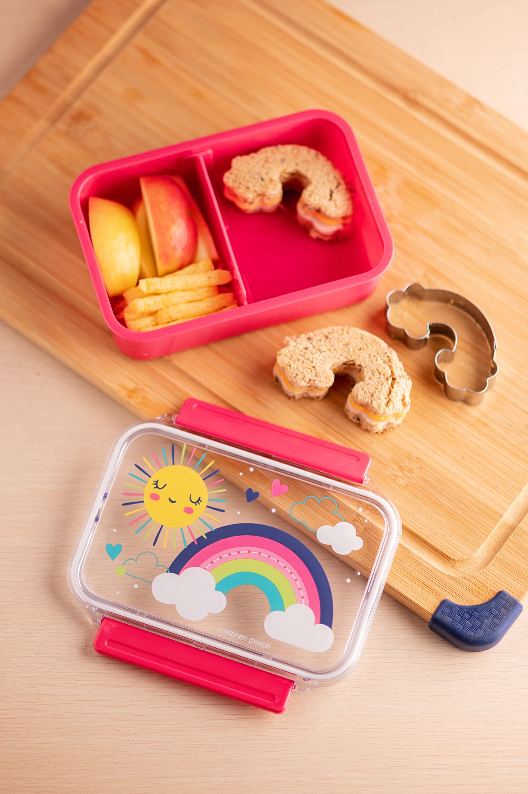 Stephen Joseph Rainbow Meal Holder, 7.125 In X 5.25 In X 2 In, Plastic, Bpa Free, Dishwasher And Microwave Safe