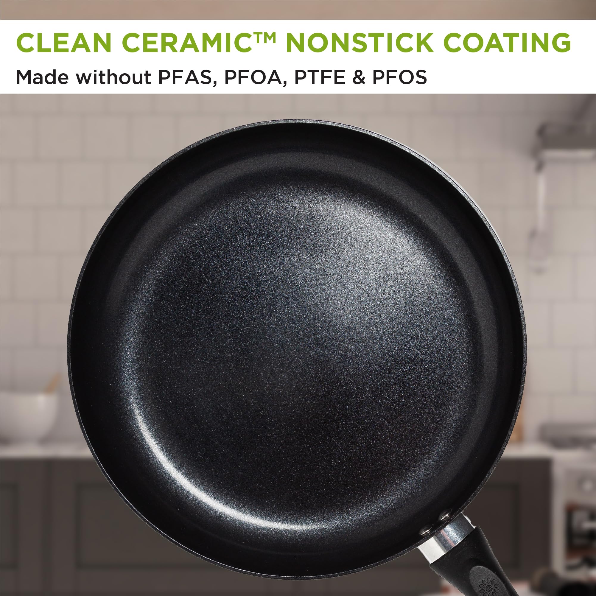 Ecolution Grande Non-Stick Fry Pan With Handle, Aluminum, 12.5'' Large, Black