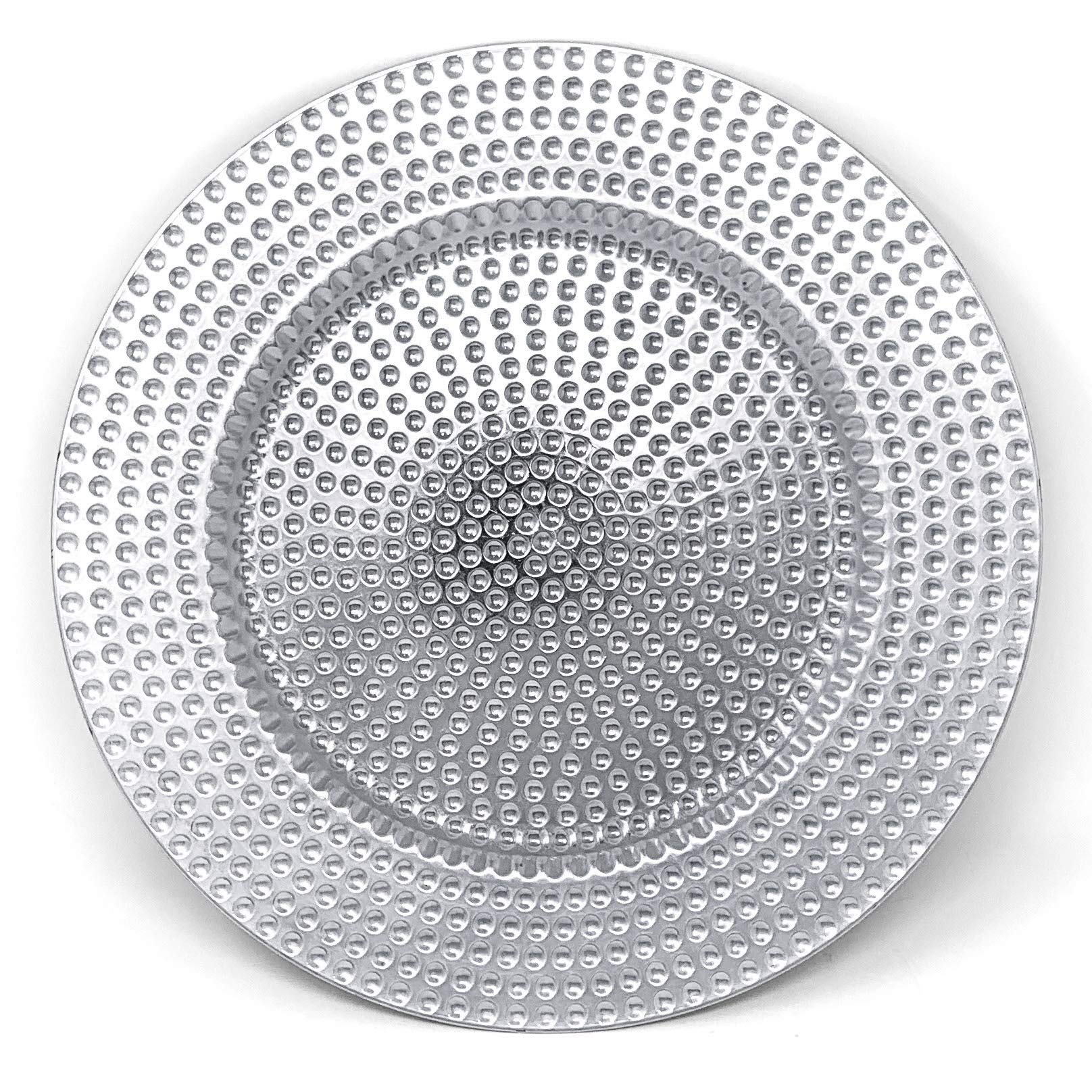 Allgala 13-Inch 6-Pack Heavy Quality Round Charger Plates-Hammered Silver-Hd80372