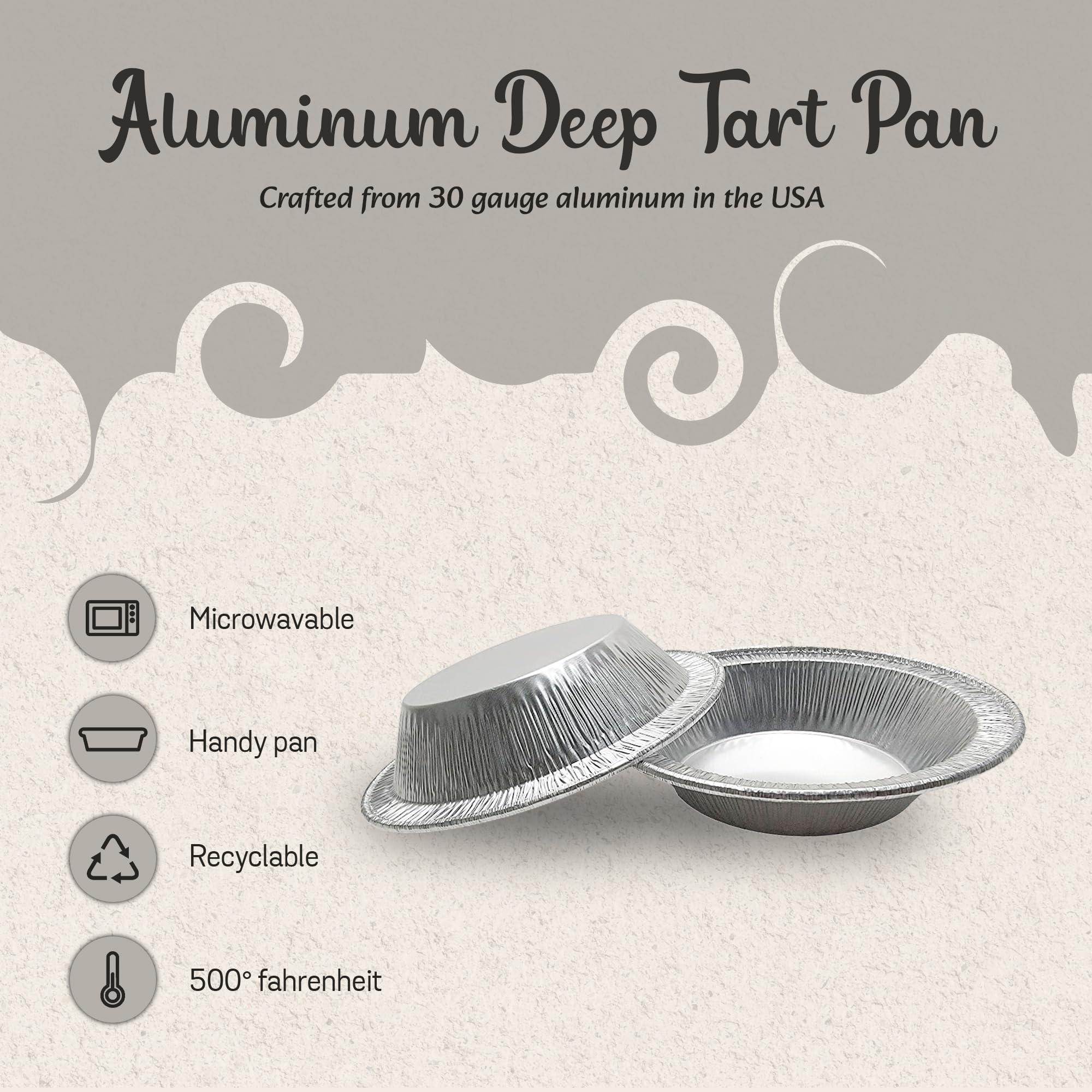 Kitchendance Disposable Aluminum Deep Tart Pan - 5 Ounces Round Shaped Aluminum Foil Individual Pie Pans For Pies, Tarts - Bakin