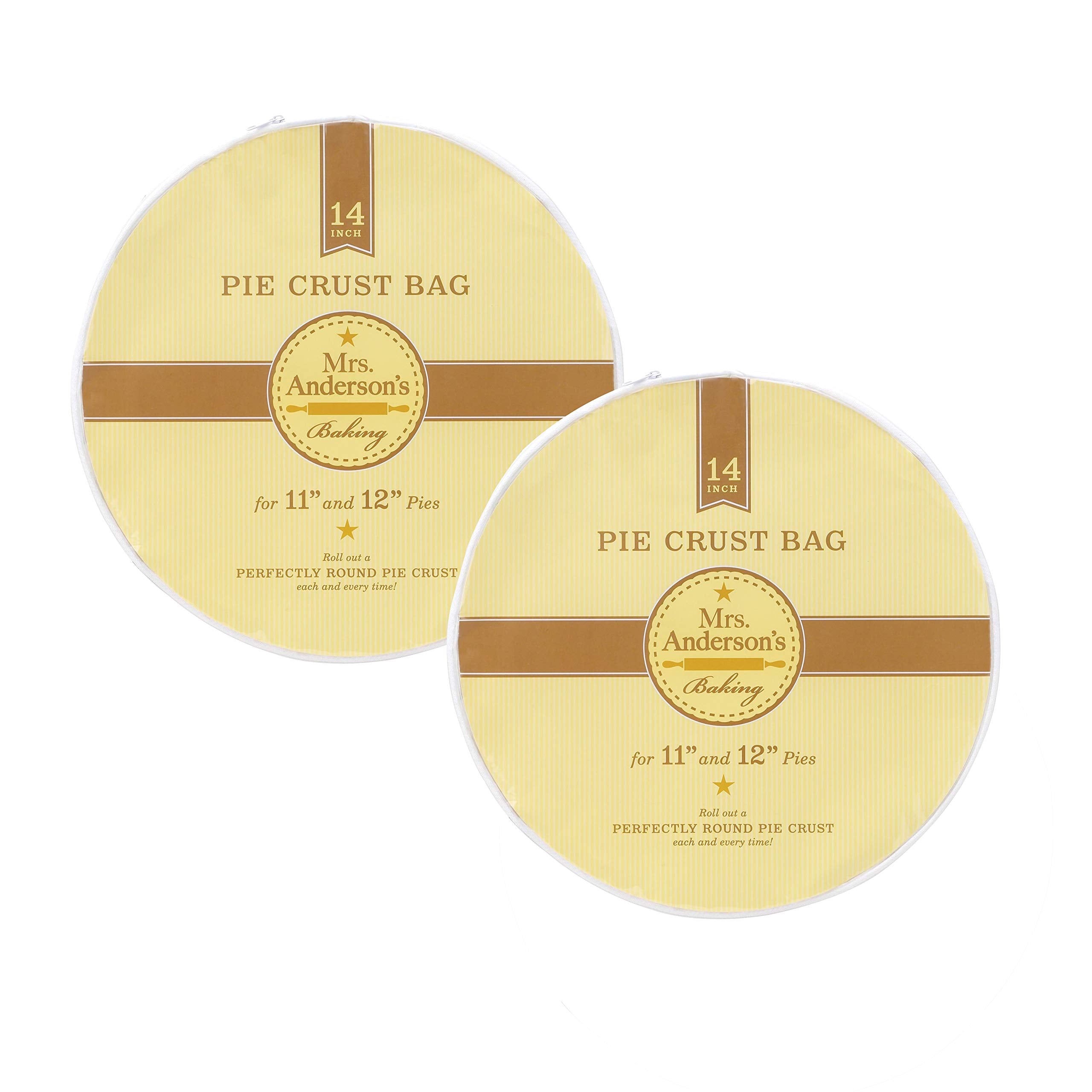 Mrs. Anderson'S Baking Easy No-Mess Pie Crust Maker Bag, Bpa Free, 14-Inch, Set Of 2
