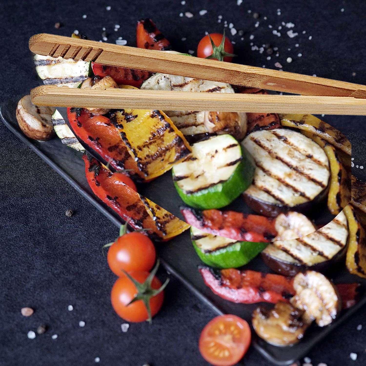 12 Pcs Bamboo Tongs 7 Inch Bamboo Toast Tongs For Serving Pickle Muffin, Cheese Fruits Salad, Toast & Bread