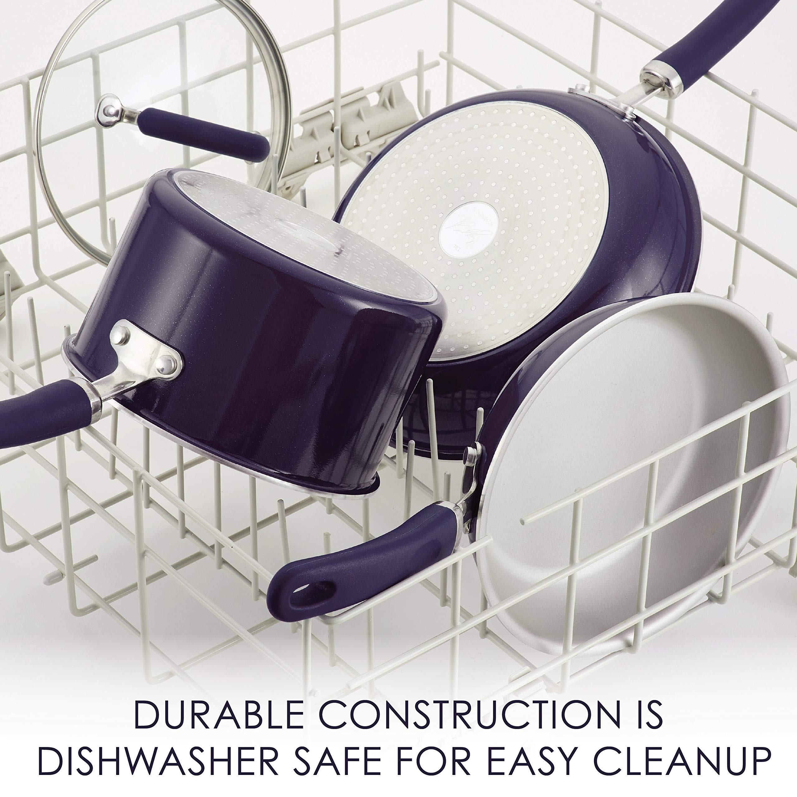 Rachael Ray Create Delicious Nonstick Cookware Pots and Pans Set, 13 Piece, Purple Shimmer