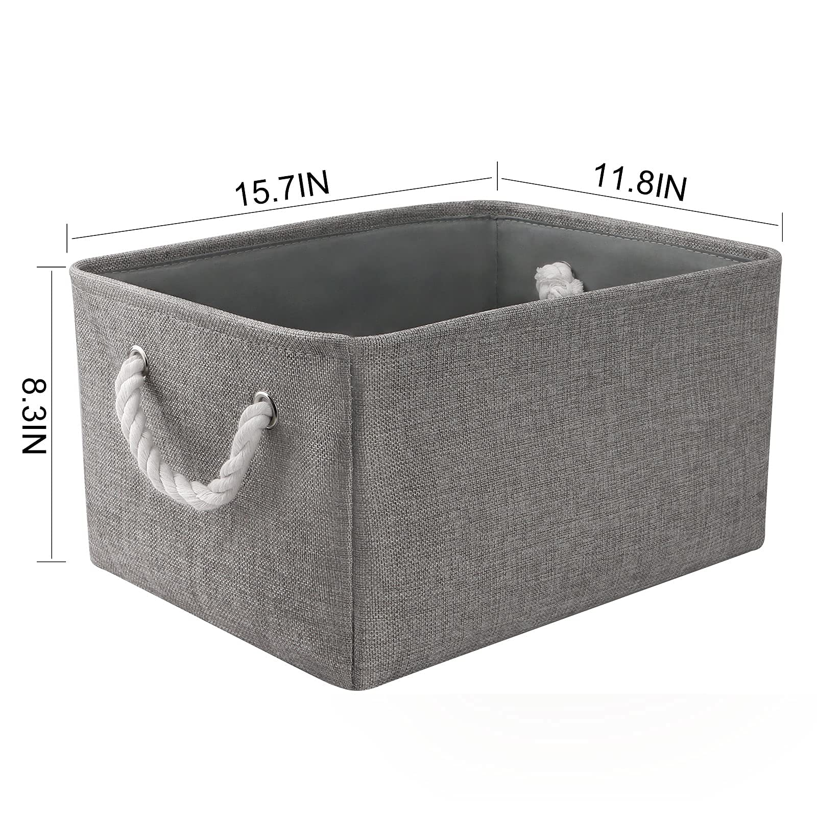TheWarmHome Large Storage Bins Basket  2 Pack Grey Fabric Storage Cubes for Baby Changing Table Nursery Livingroom Kidsroom Playroom Toy  Collapsible Storage Baskets for organizing Shelves Closet