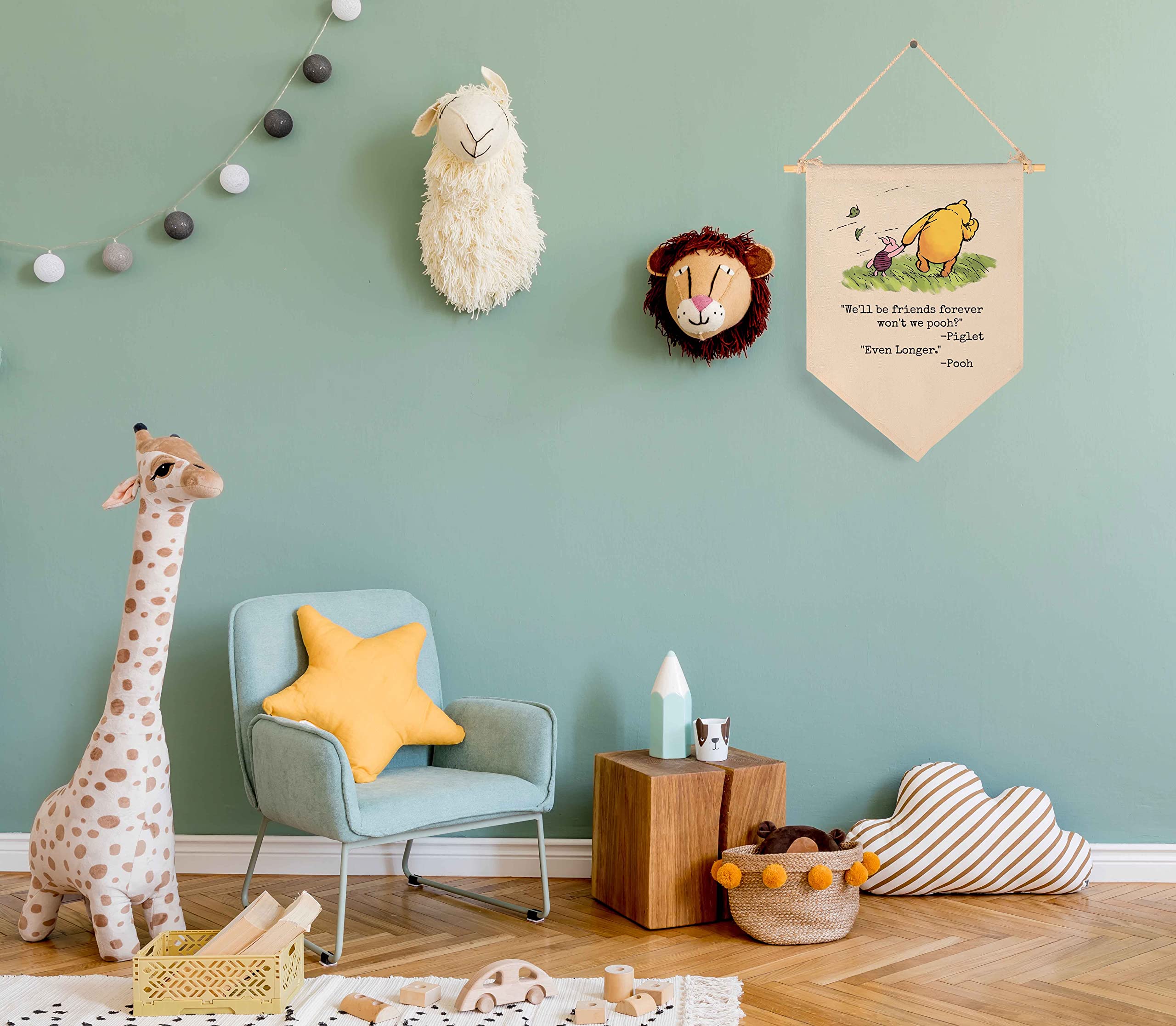 Fysia We'Ll Be Friends Forever-Christmas Birthday Party Bunting-Baby Gift Shower-Winie Wall Flag Decor Gift The Pooh-Banner Sign