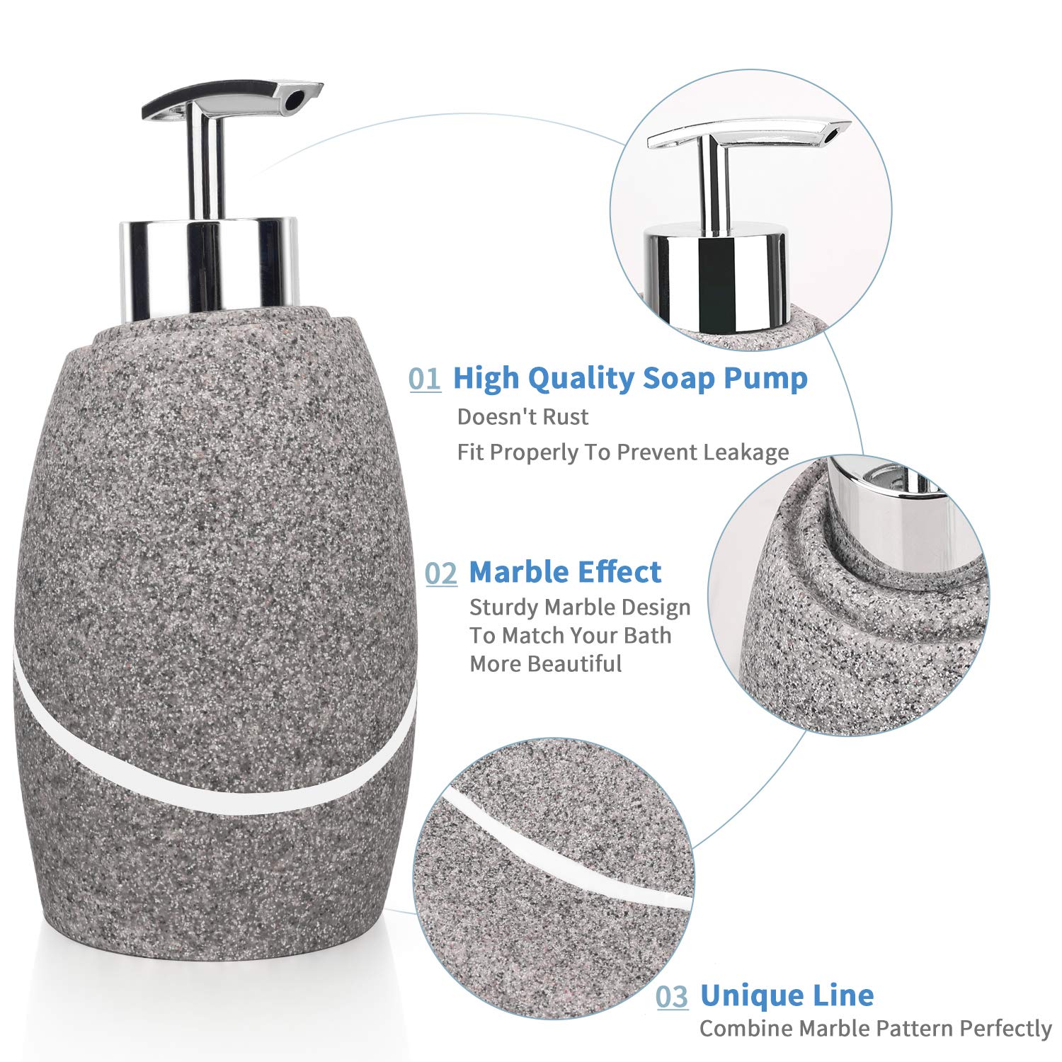 Bathroom Accessory Set,4 Pieces Bathroom Decor Accessories Complete Set Vanity Countertop Accessory Set,Includes Bathroom Soap D