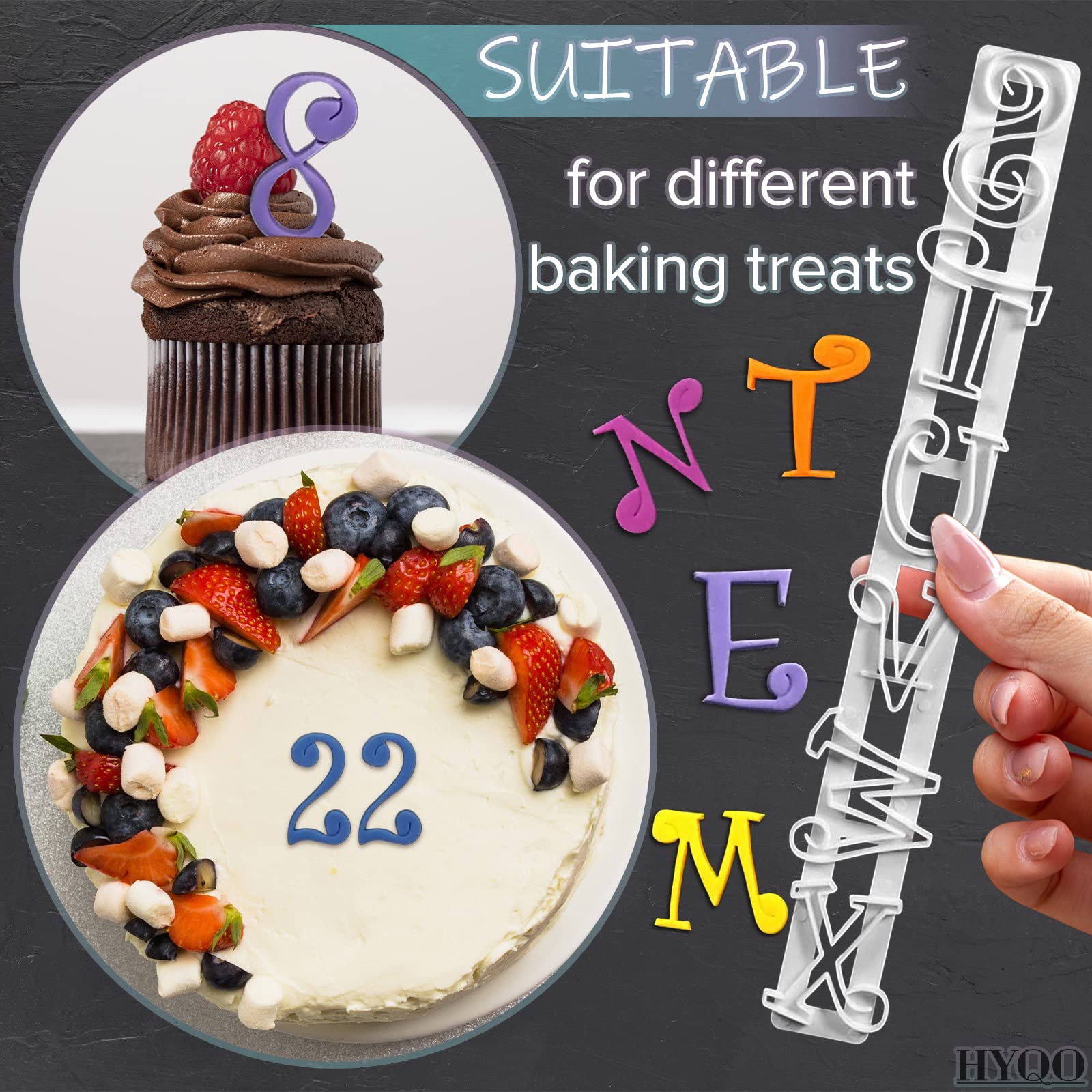 Alphabet Stamps Cake Decorating Set - Number Cookie Cutters Alphabet Fondant Cake Decorating White Letter Stamps For Kids - Deco