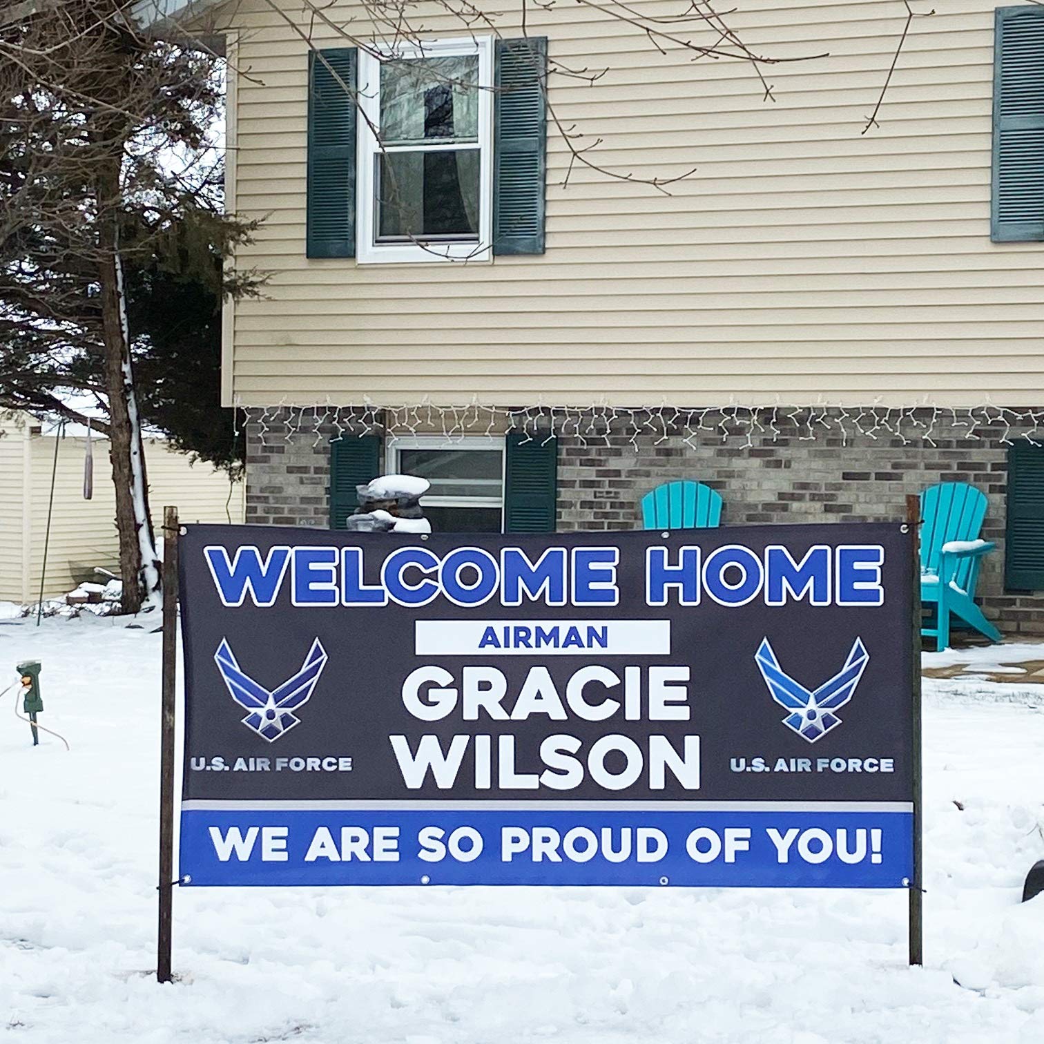Milweb1 - Welcome Home U.S. Air Force/United States Usaf Customizable - Vinyl Banner, Sign, Print, Poster (2'X4')