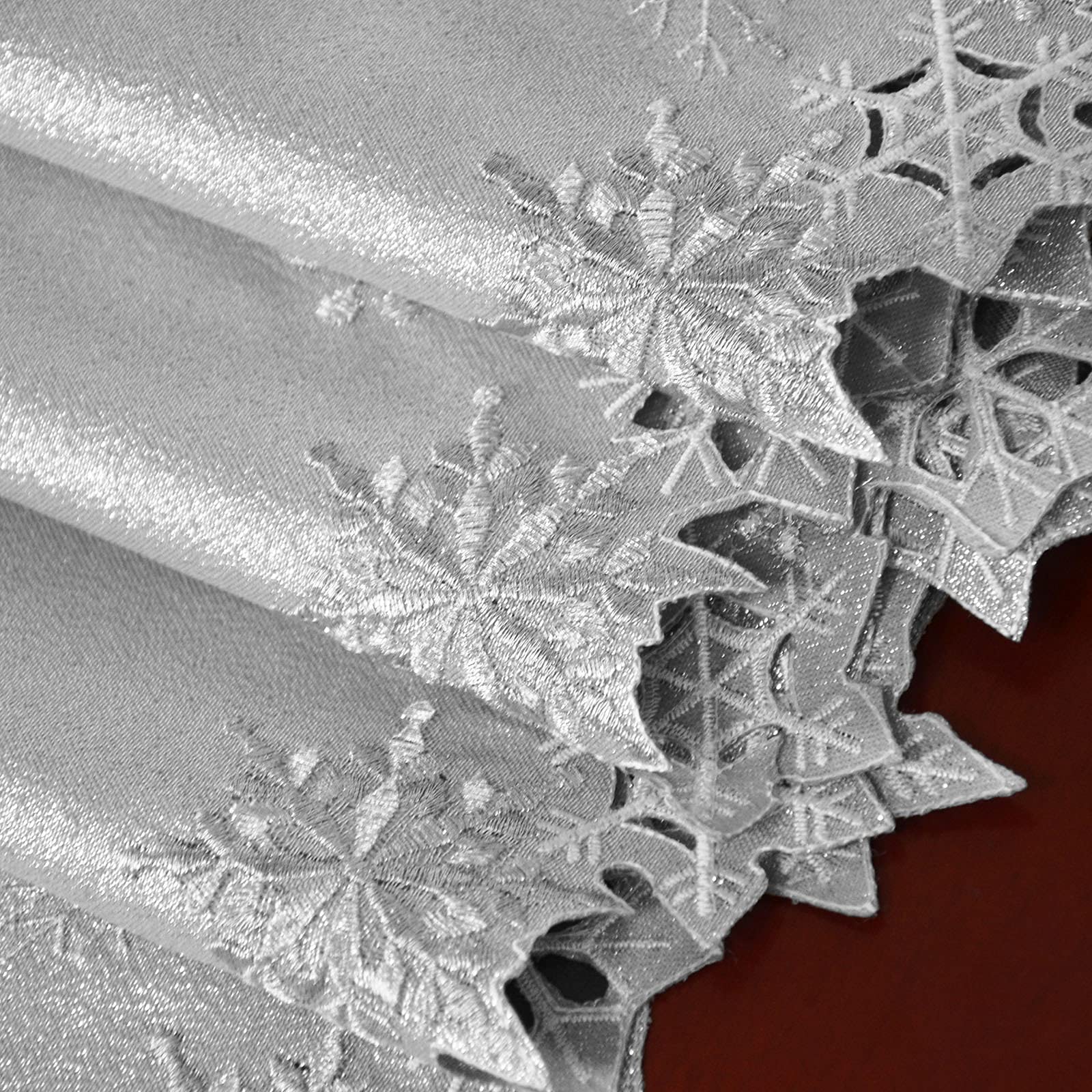 Simhomsen Embroidered Snowflakes Table Runners For Christmas Holiday And Winter (Silver, 14