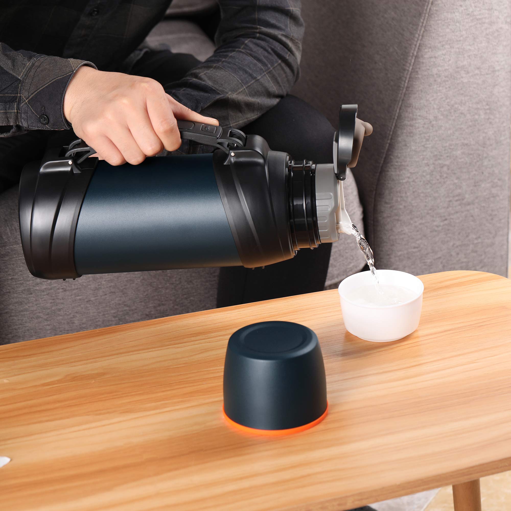 2L/68Oz Large Coffee Bottle For Travel, Flasks For Hot And Cold Drinks, Stainless Steel Vacuum Insulated Hot Water Bottles With