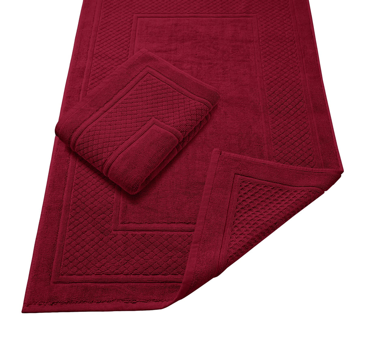 Avalon Cotton Bath Mat Towels Highly Absorbent Bath Mats For Bathroom Soft Red Bath Mats And Bath Rugs, 100% Cotton Bathroom Rug