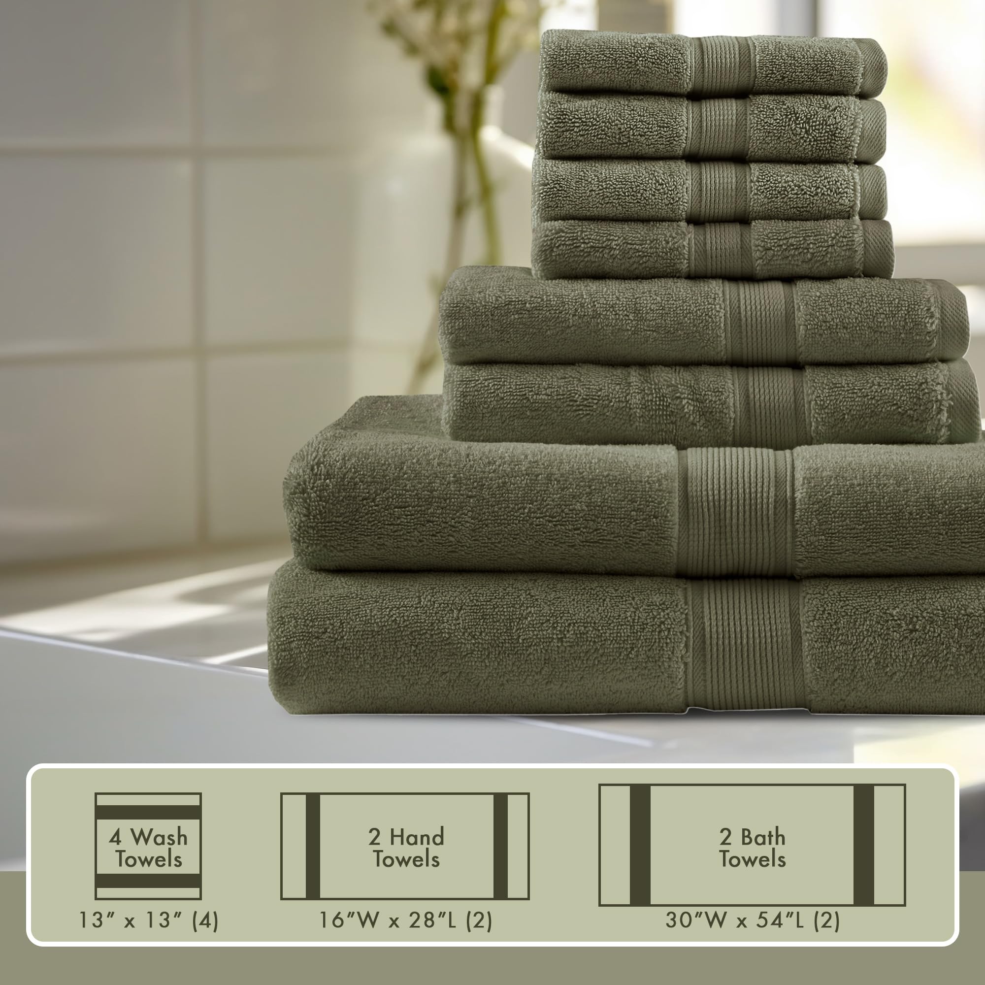 Madison Park Signature Bath Towel 800Gsm 100% Cotton Luxurious Bathroom Towel Set Highly Absorbent, Quick Dry, Hotel & Spa Quali