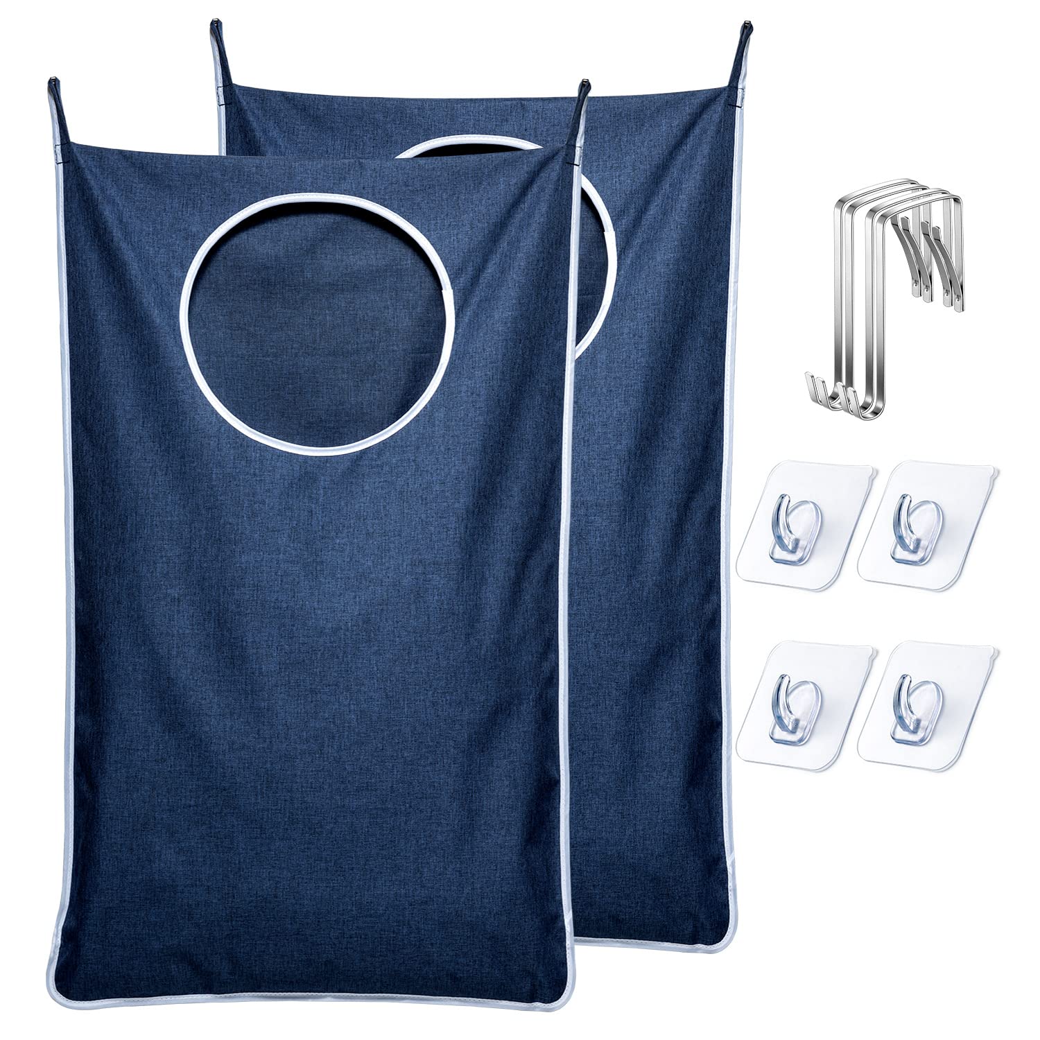 KEEPJOY Large Size 2Pack Hanging Laundry Hamper Bag, Hanging Door Hamper with 2 Hooks for Dirty clothes Large Size 35X21.6 inch 