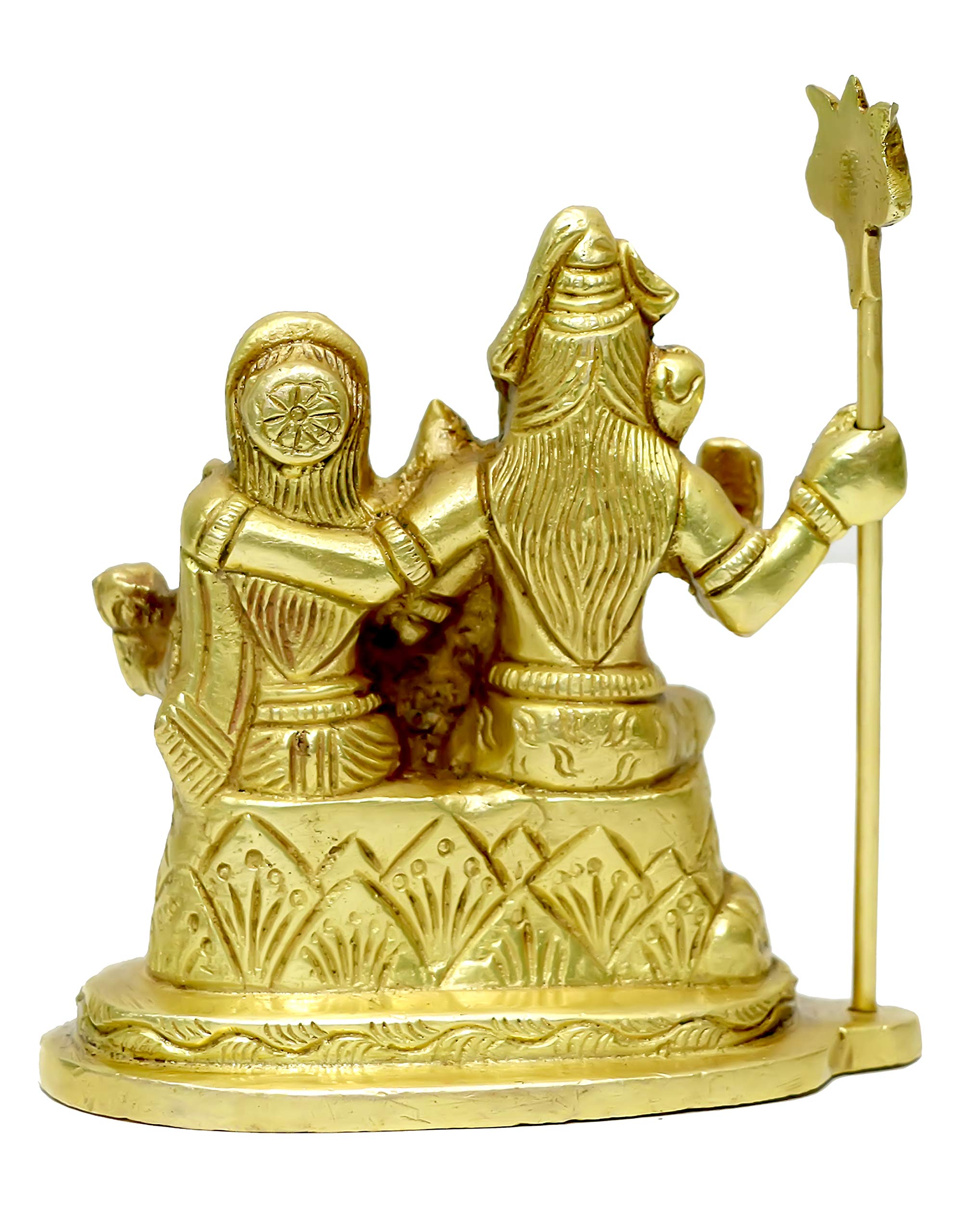 Racpree Brass Metal Handcrafted Shiv Parivar Ganesha Parvati Kartik Idol | Murti Idol Statue Sculpture For Home Dcor Mandir Temp