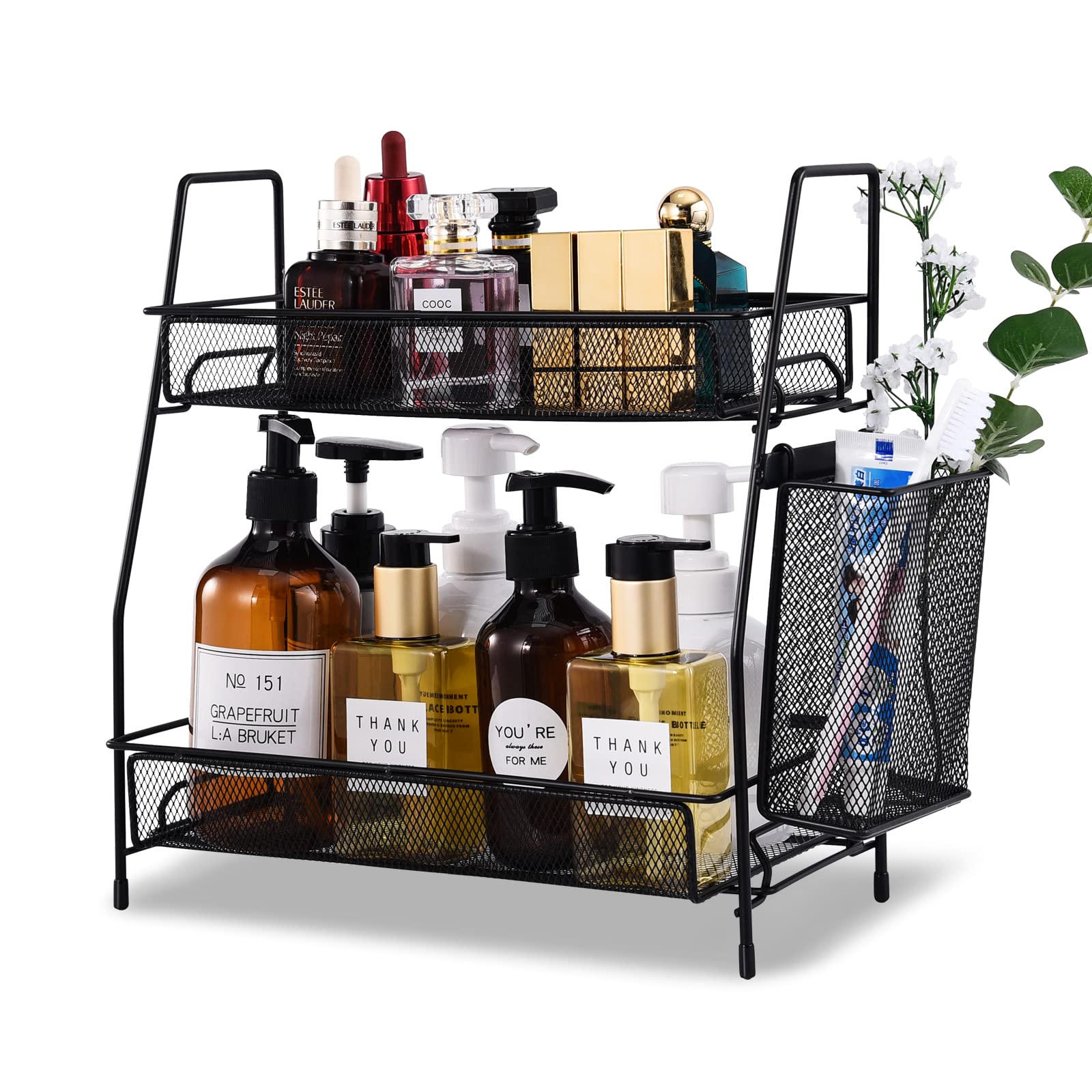 LEMIKKLE Countertop Organizer for Bathroom Counter, The Organizer for Bedroom, Spice Rack Organizer for Kitchen Counter Shelf wi