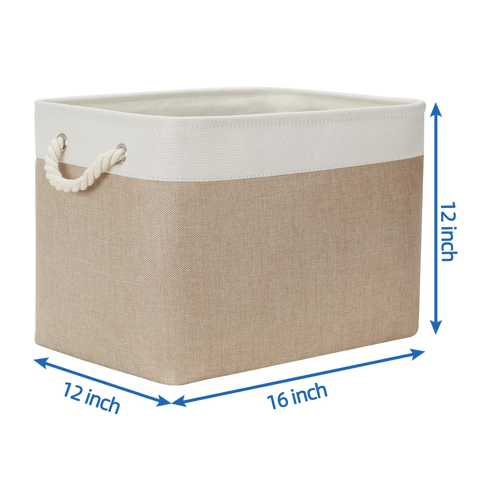 Temary Fabric Storage Baskets 2 Pack Decorative Storage Bins Basket For Gifts Empty Shelf Baskets With Handles For Organizing Ho