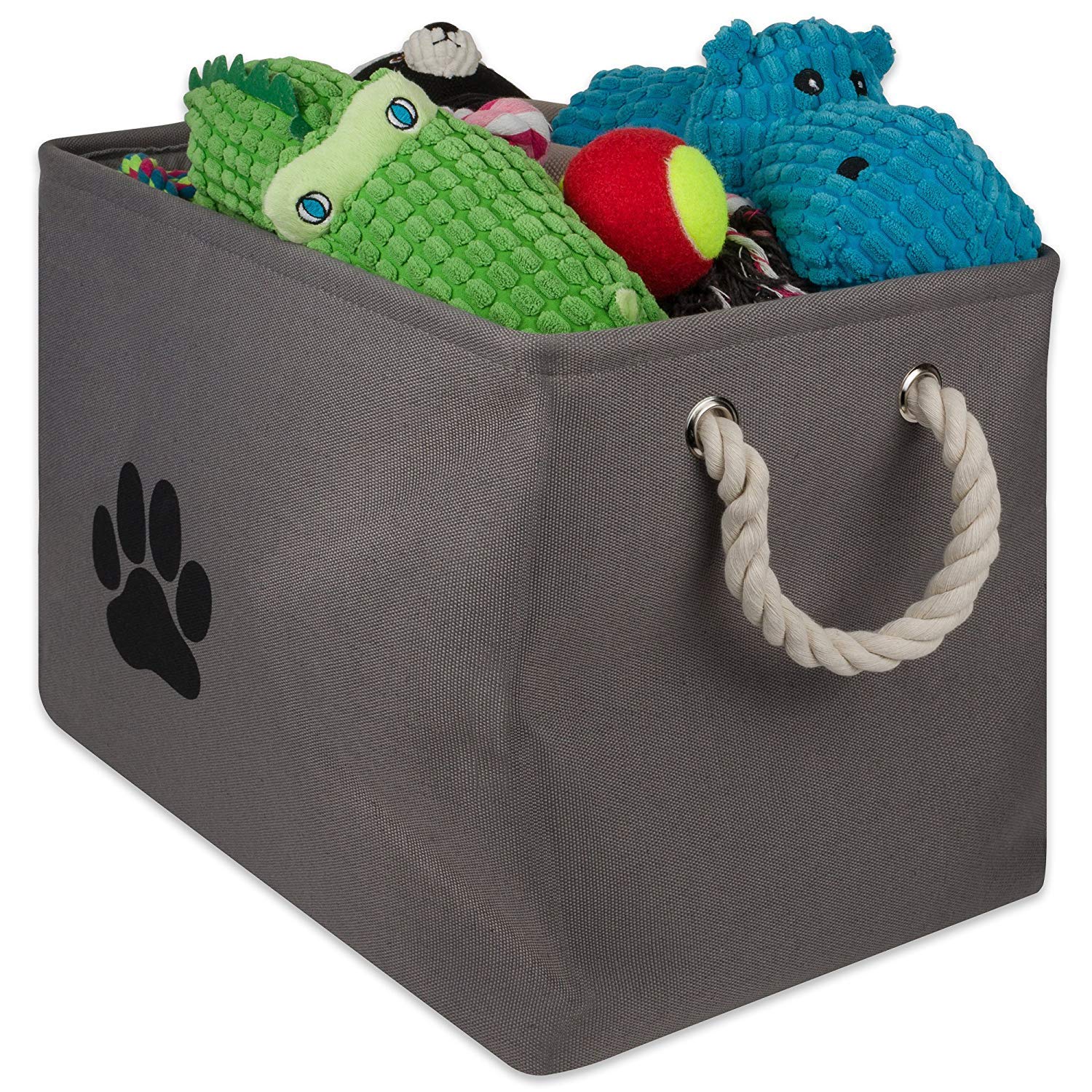 Bone Dry Pet Storage Collection Collapsible Bin  Small Rectangle  Gray