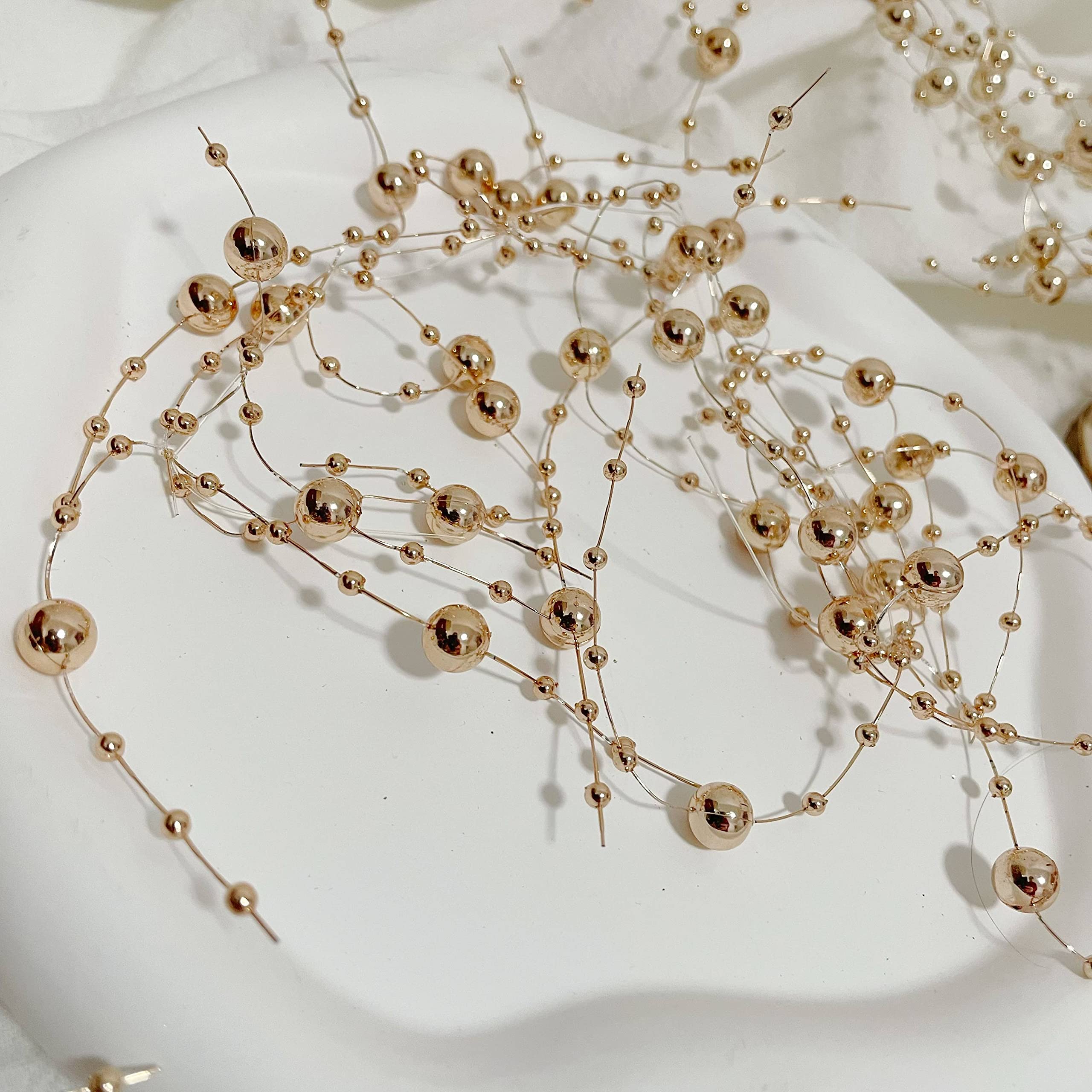 TeaSu 12pcs Pearl String  for Wedding Centerpiece  Vase Filler and Decor for Floating Candles