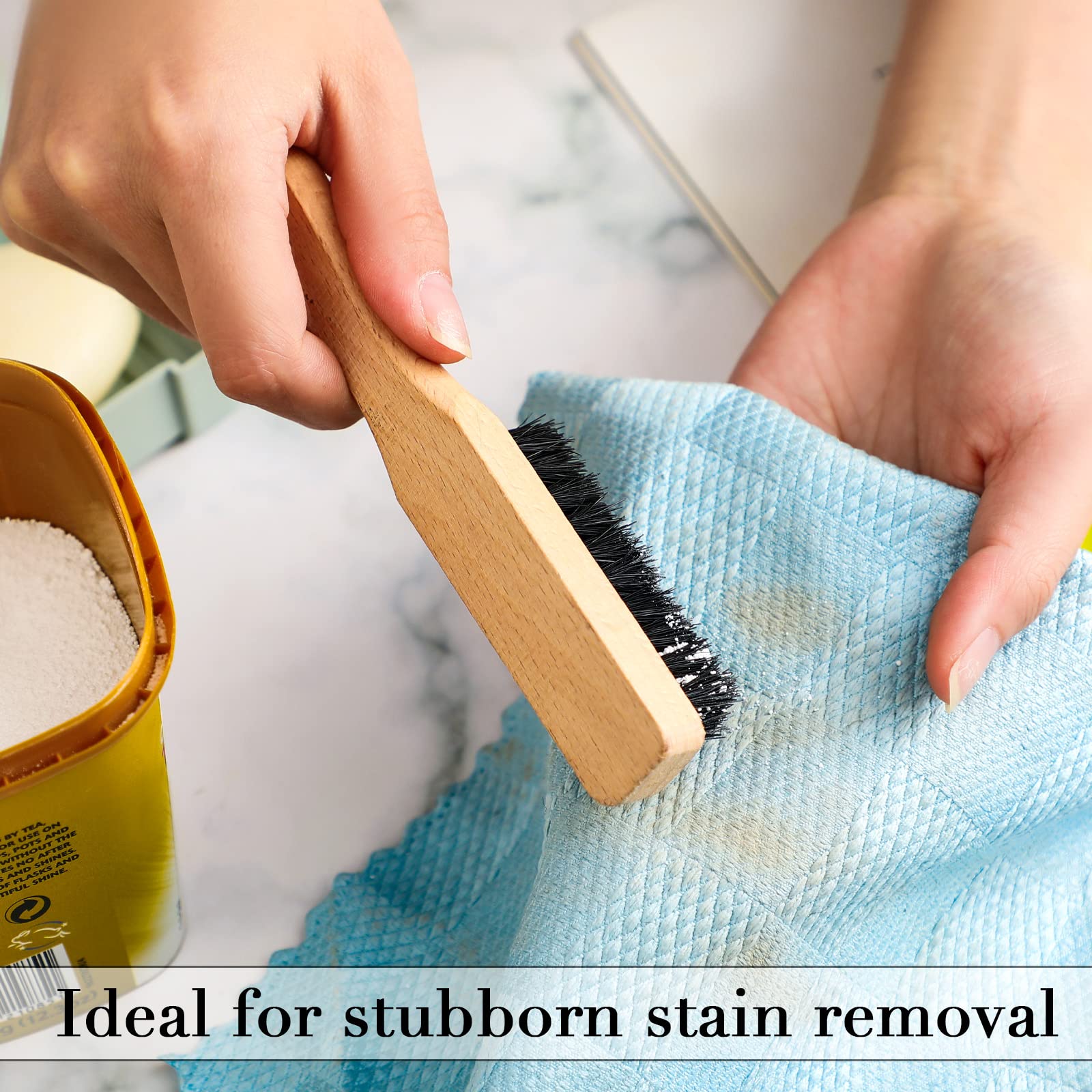 3 Pcs Laundry Stain Brush Soft Bristle Brush Velvet Furniture Brush With Wooden Handle Stain Brush Clothes Brush Stain Remover T