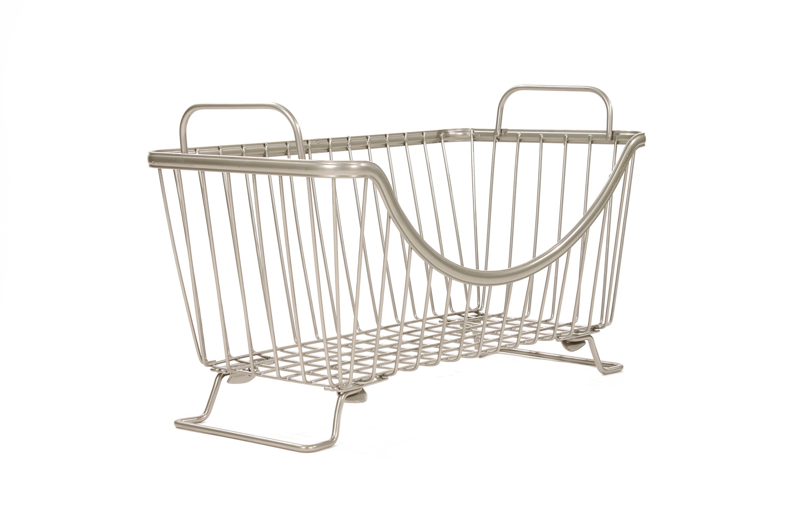 Spectrum Diversified Ashley Stackable Storage Basket, Small, Satin Nickel, Model:20377