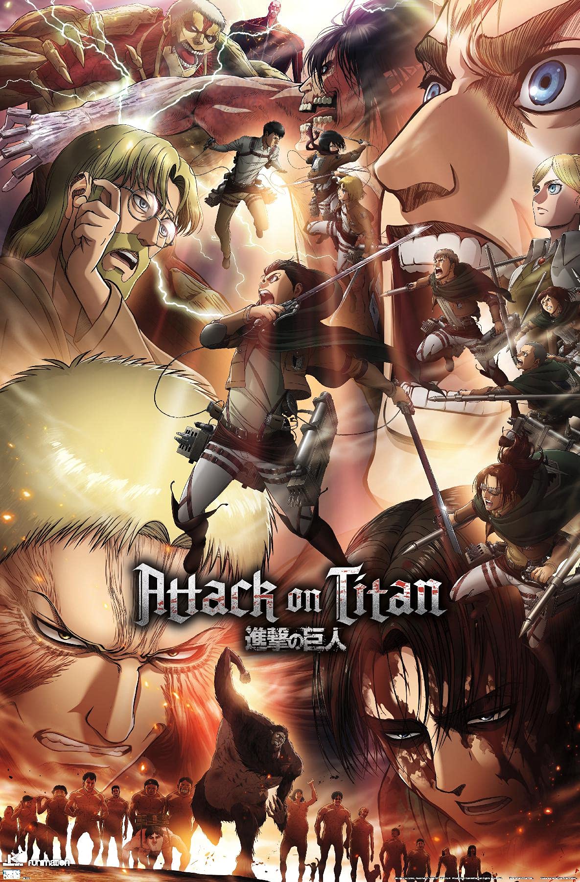 Trends International Attack On Titan: Season 3 - Key Art Wall Poster, 22.37'' X 34.00'', Premium Unframed Version