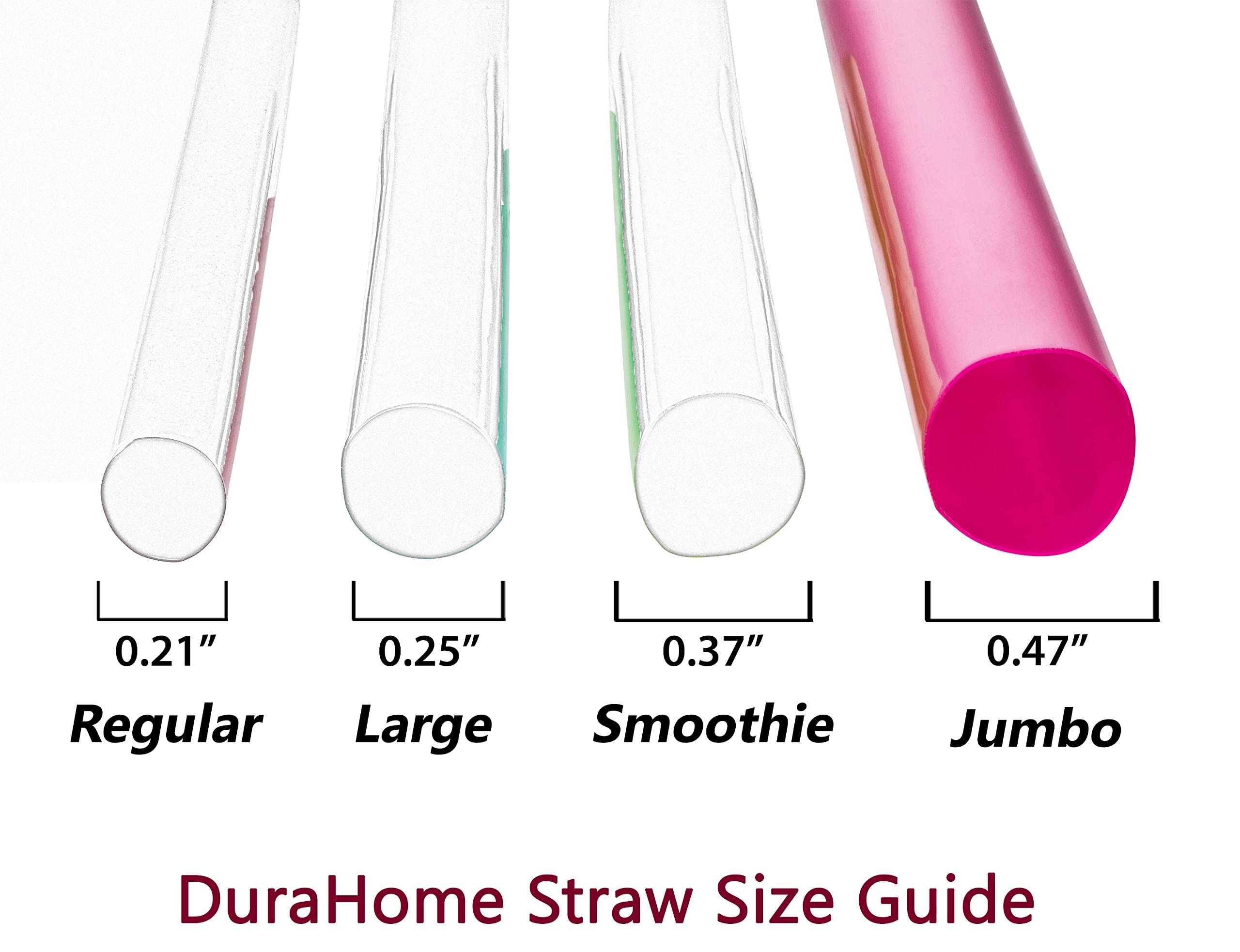 Jumbo Smoothie Straws Extra Wide - Individually Wrapped 100 Pack, Bpa Free Milkshake Straw 0.47'' Multi Colored Large Disposable
